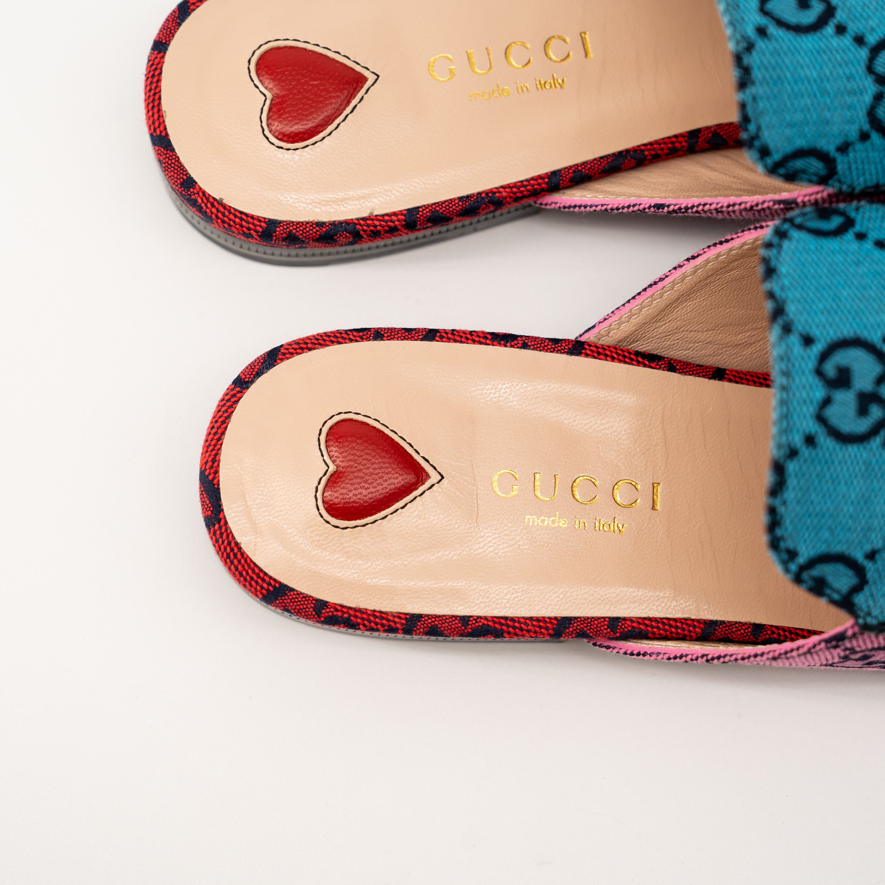 Gucci 35.5G 5.5 US Gucci Princetown Blue Pink GG Mules Slipper Size US 5.5 / IT 35.5 - 7 Thumbnail