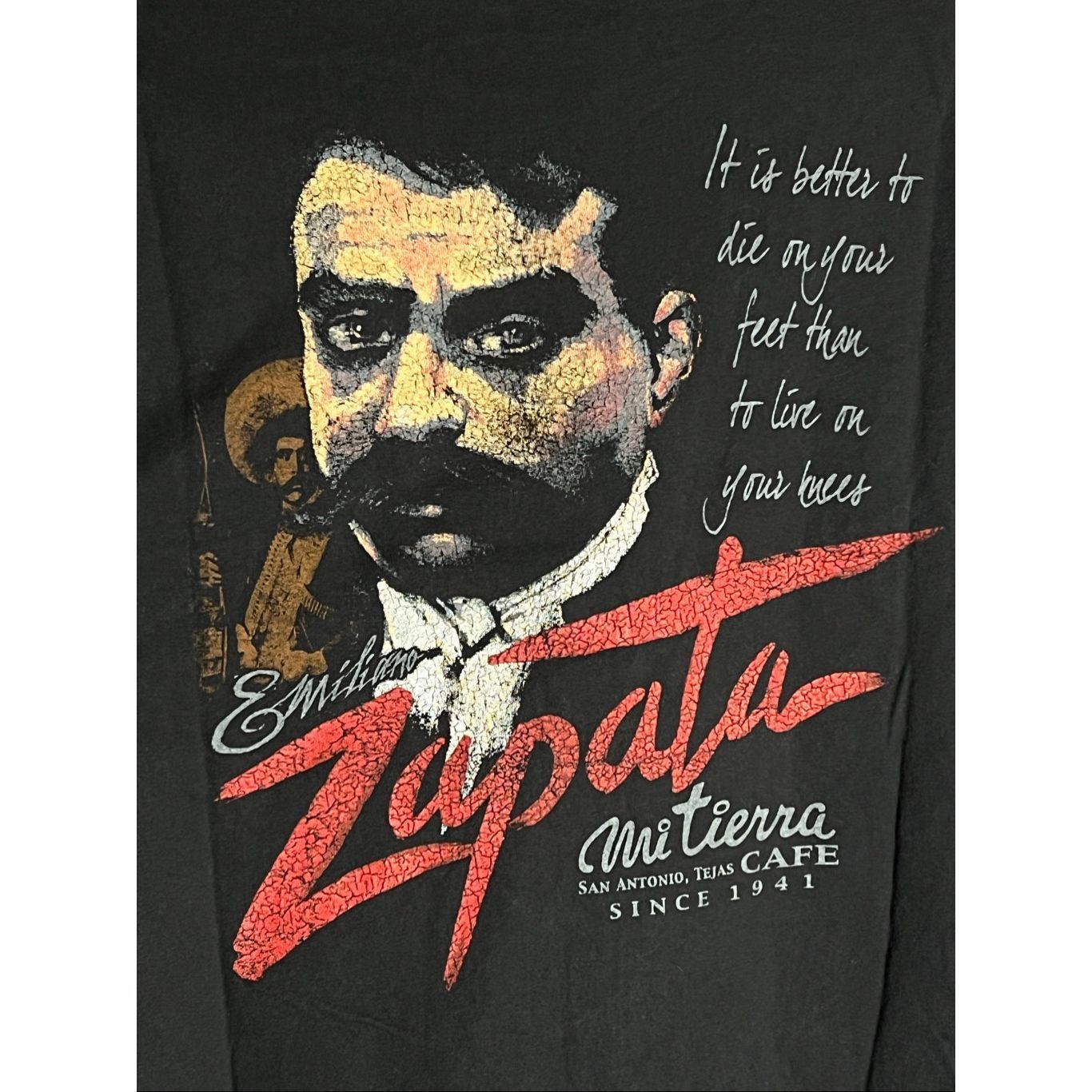 Hanes Vintage Y2K Mi Tierra Emiliano Zapata Mexican Icon Tee Size US M / EU 48-50 / 2 - 2 Thumbnail