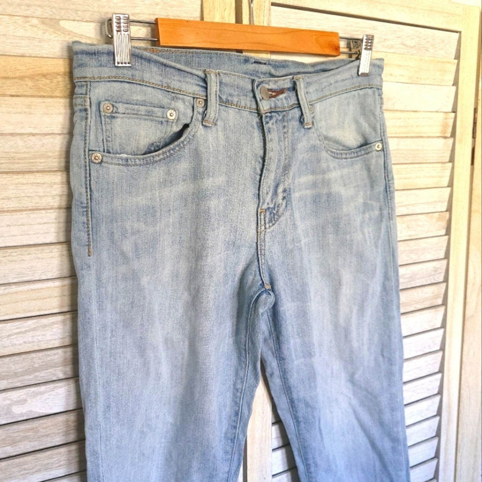 Levi's Levi's 510 Womens Size 29x30 Frayed Hems Light Blue Jeans 29 Size 29" - 2 Thumbnail