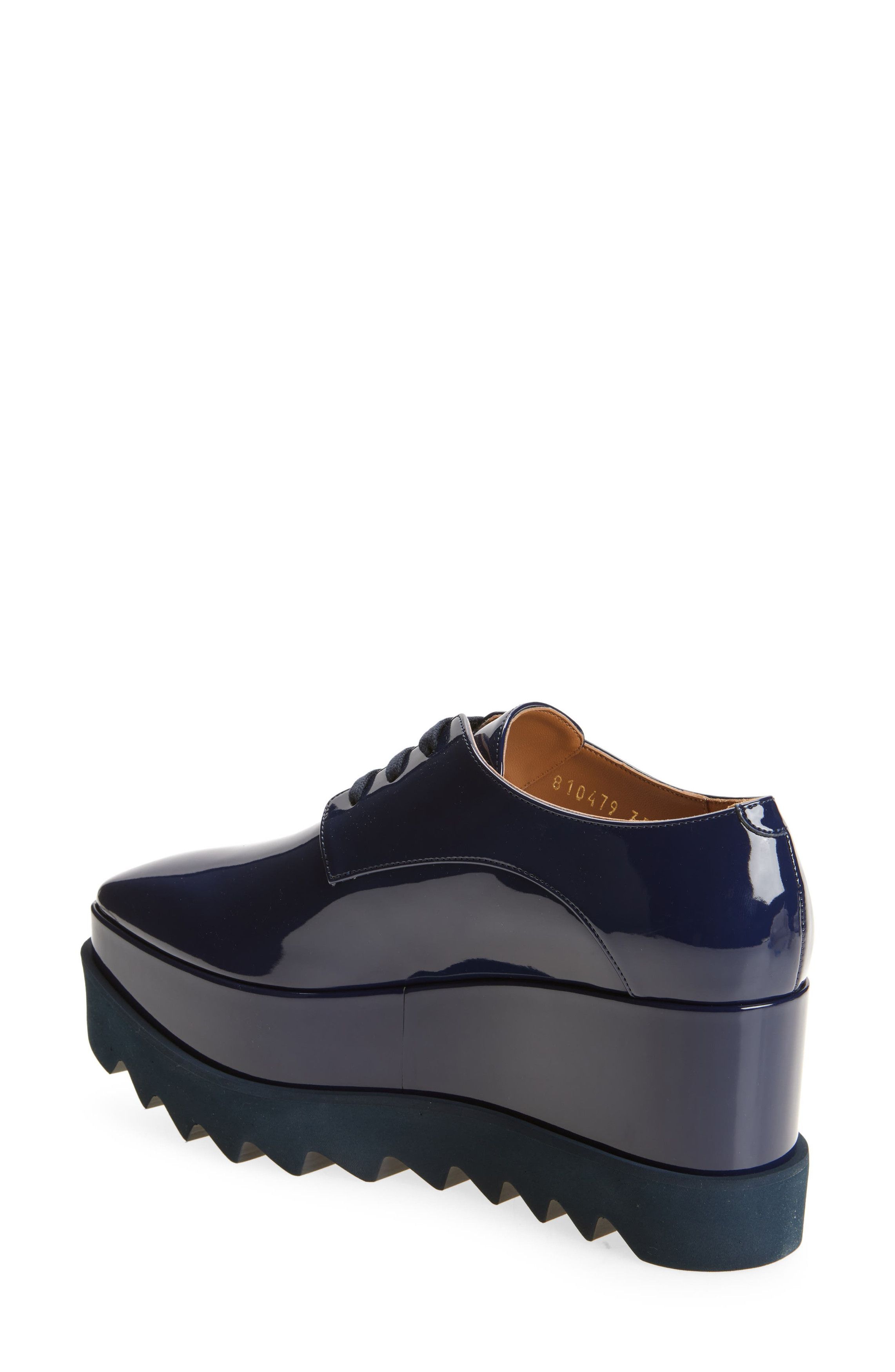 Stella McCartney os11x1225 Sneakelyse Patent Platform Sneakers in Navy Size US 7 / IT 37 - 2 Thumbnail