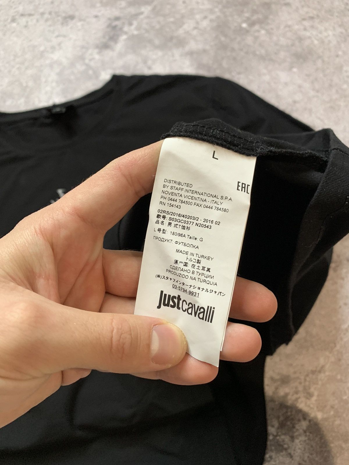 Just Cavalli × Roberto Cavalli Just Cavalli Big Logo Black Long Sleeve T-Shirt Size US L / EU 52-54 / 3 - 5 Thumbnail