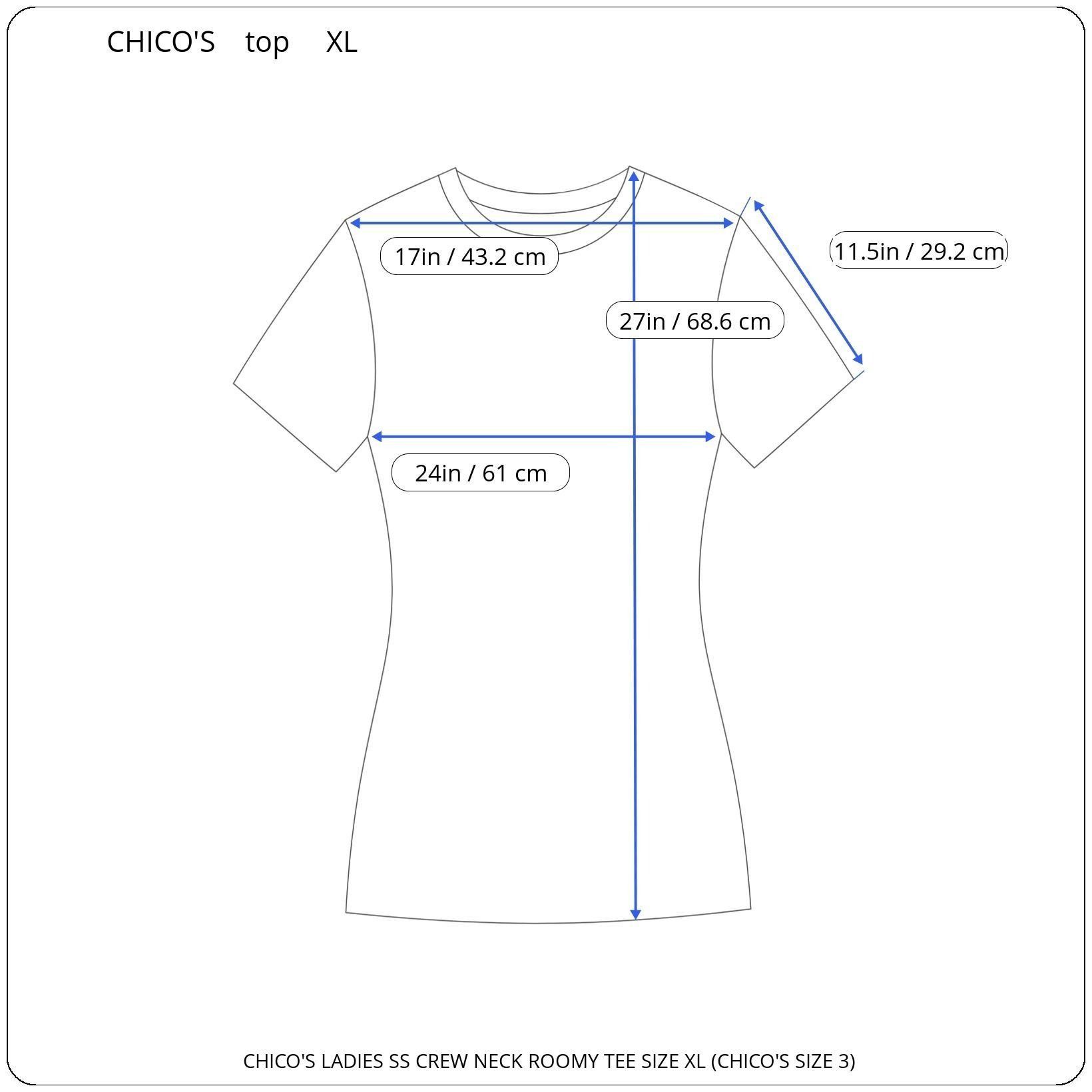 Chicos Chicos Relaxed Scoop Neck XL Short Elbow Sleeve Striped Tee Size XL / US 12-14 / IT 48-50 - 6 Thumbnail