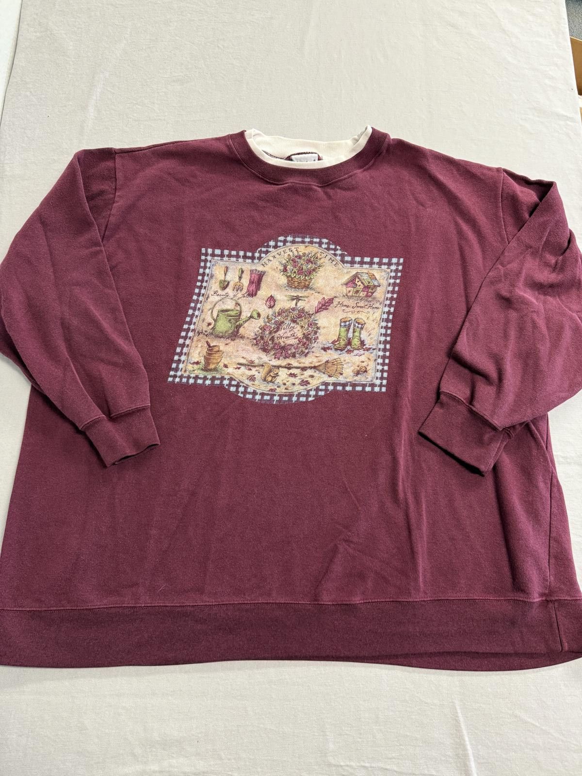 Designer Vintage 90s Bobbie Brooks Crewneck Harvest Time Fall XL Size XL / US 12-14 / IT 48-50 - 1 Thumbnail