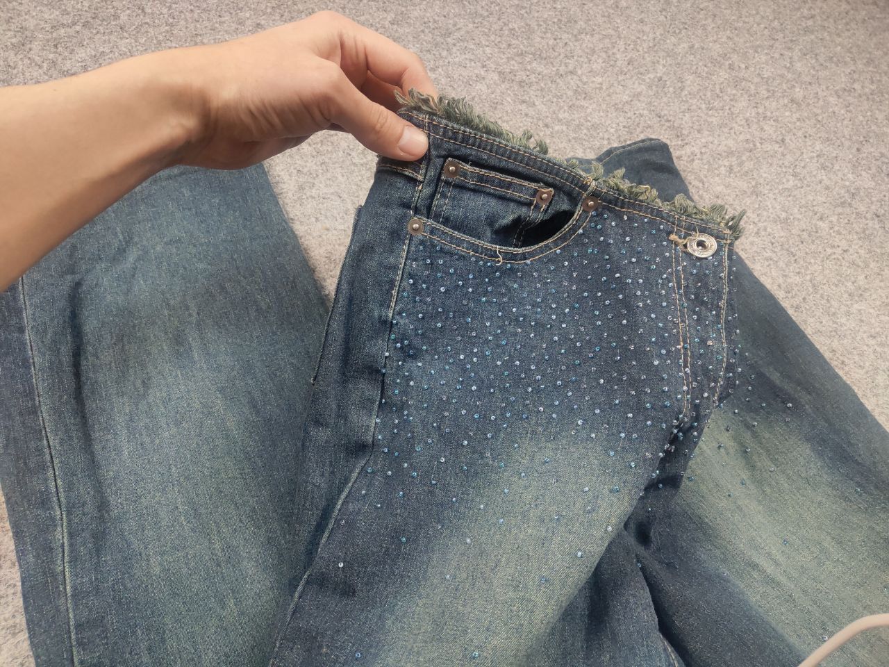 Le Grande Bleu (L.G.B.) Vintage Y2K Hysteric LGB If Six Was Nine Blue Flared Jeans Size 29" - 12 Thumbnail