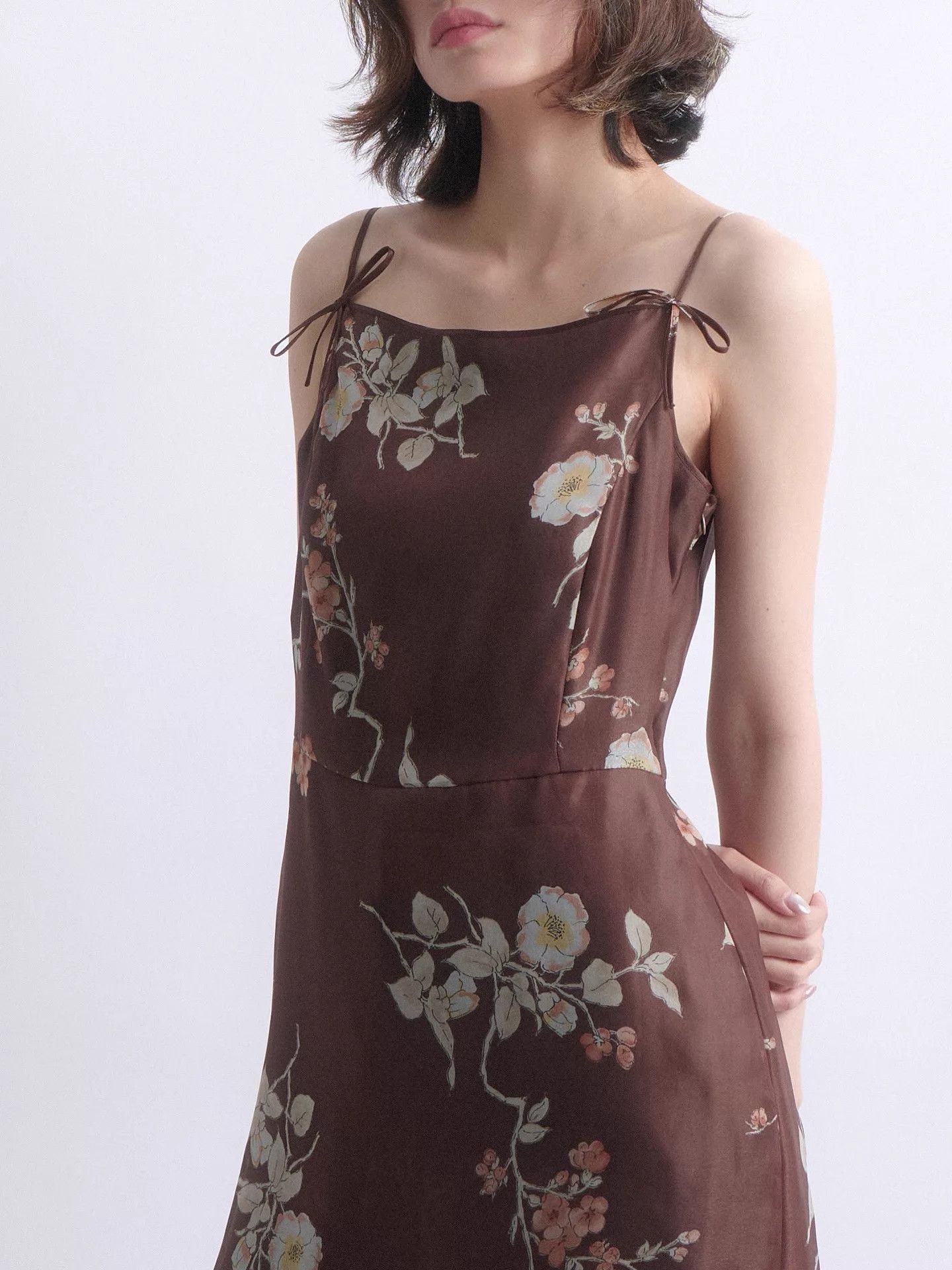 Gianfranco Ferre GIANFRANCO FERRE 90s Studio Silk Floral A-Line Cami Dress Size S / US 4 / IT 40 - 5 Thumbnail