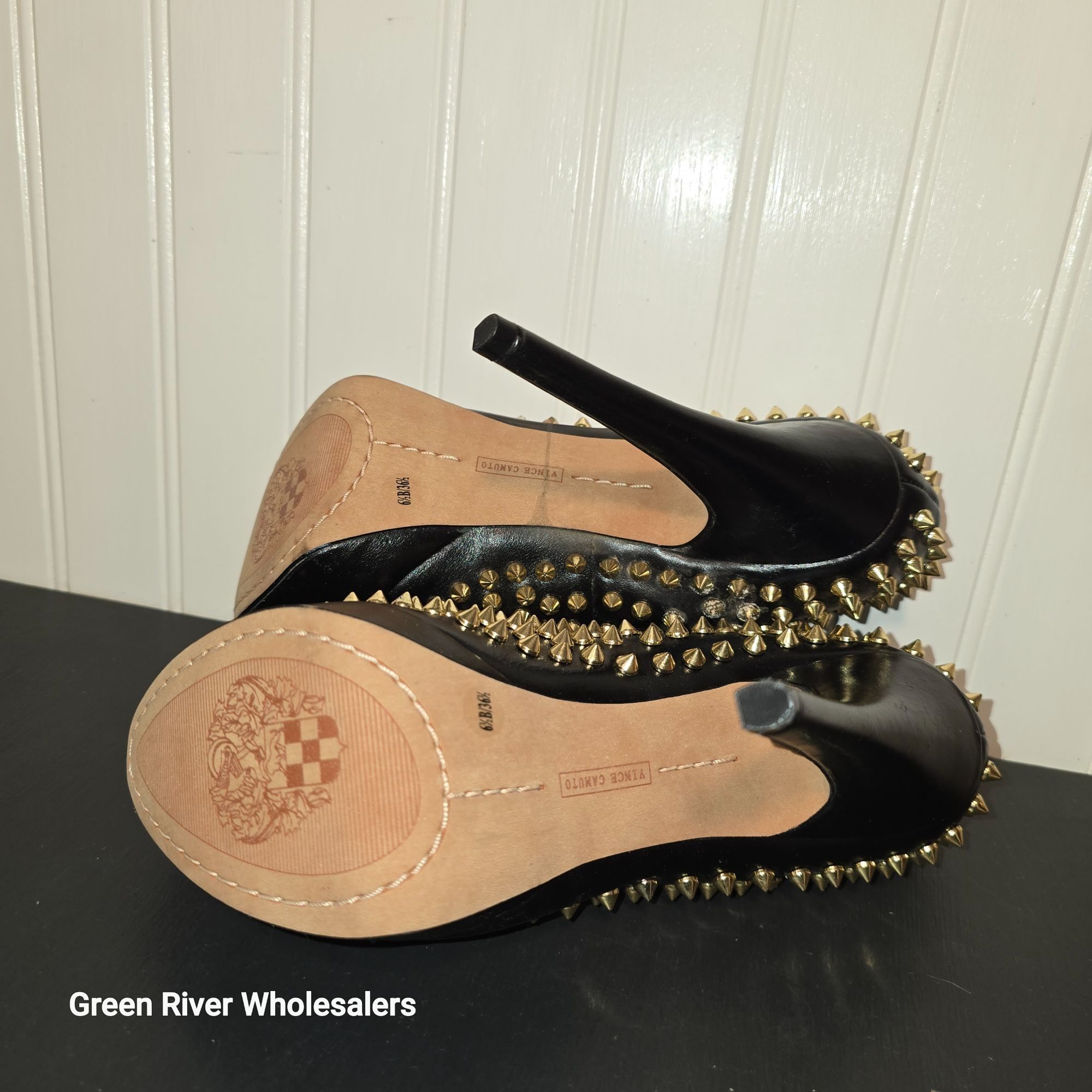 Designer Vince Camuto Madelyn Gold Spike Heels Shoes 6.5 Sexy Hot Rol Size US 6.5 / IT 36.5 - 9 Thumbnail
