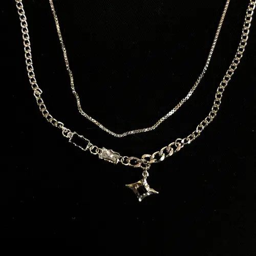 VIBE Star Chain Goth Punk Jewelry Pop Electro Necklace Size ONE SIZE - 2 Thumbnail