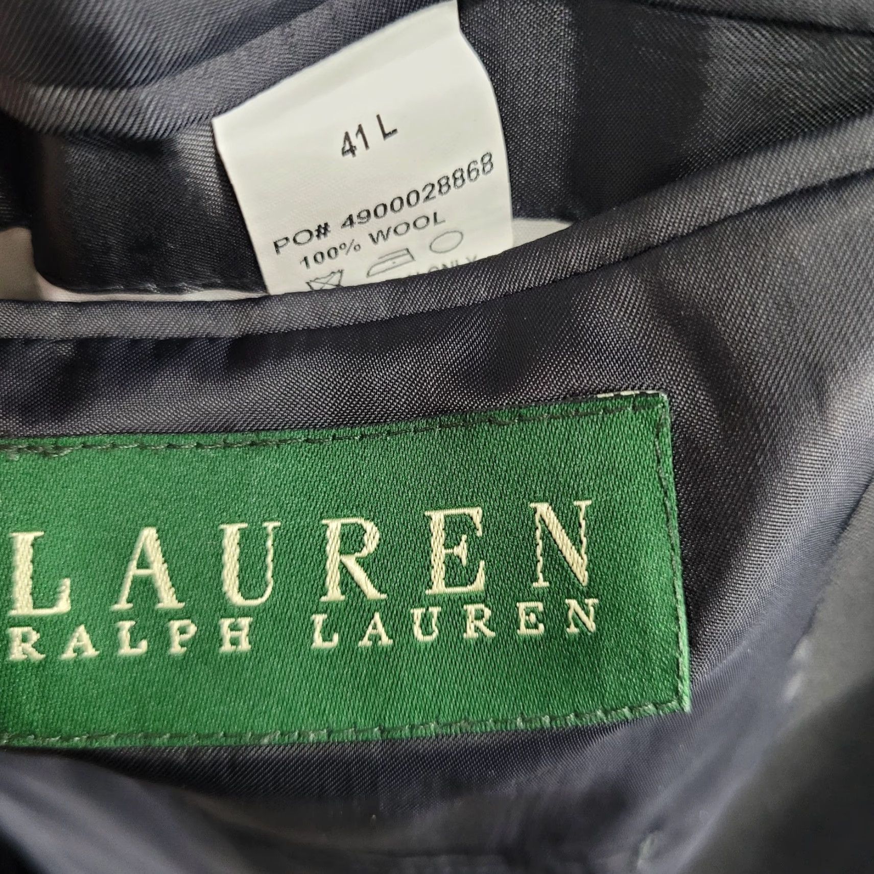 Ralph Lauren Lauren Ralph Lauren Black 100% Wool 2 Button Notch Vented Blazer 41L Men Size 42R - 3 Thumbnail