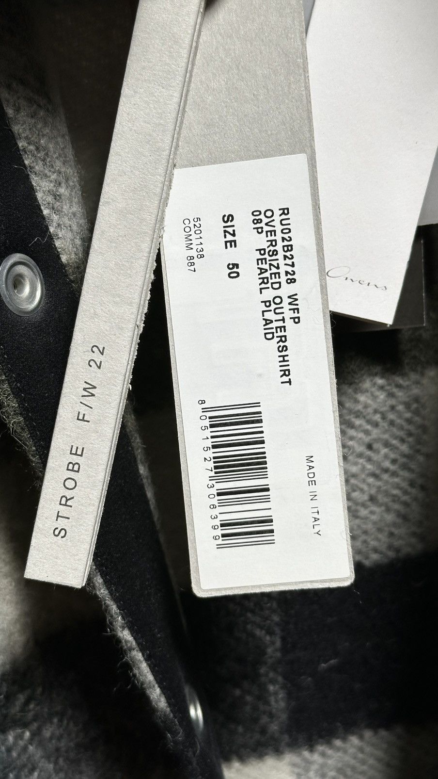 Rick Owens STROBE FW22 Oversized Outershirt. Size 50 Size US M / EU 48-50 / 2 - 5 Thumbnail