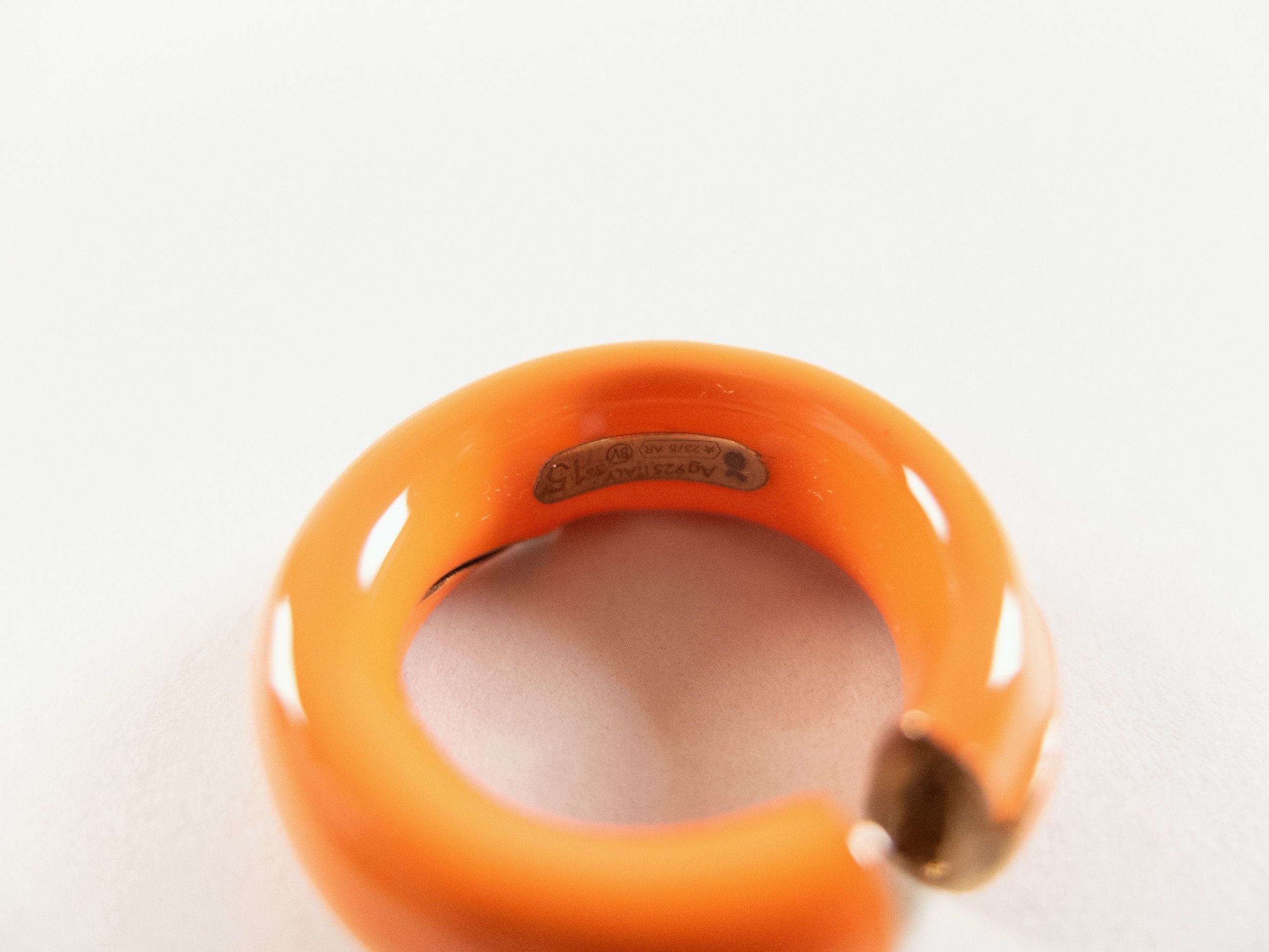 Bottega Veneta BOTTEGA VENETA Fold orange ring enamel & silver ring 15 q Size ONE SIZE - 8 Thumbnail