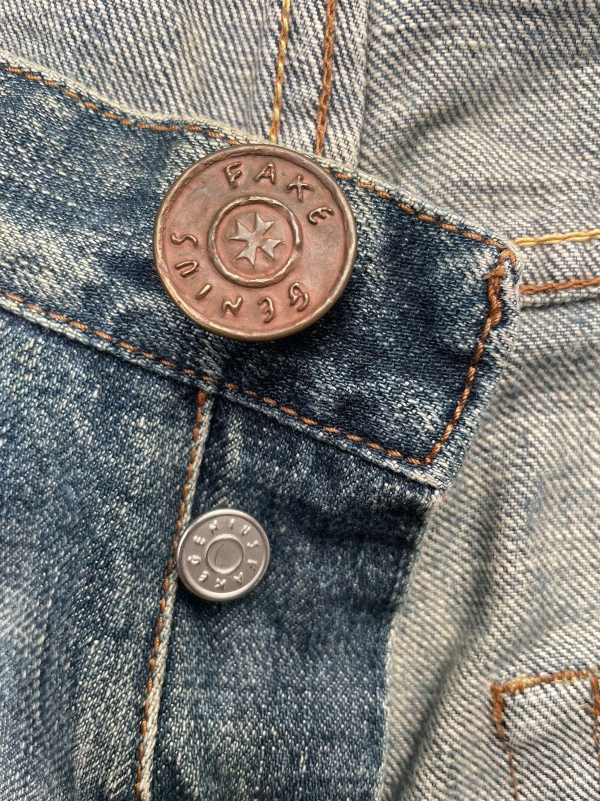 Fake London Genius Fake London Genuis Distresed Denim Size US 33 - 16 Thumbnail