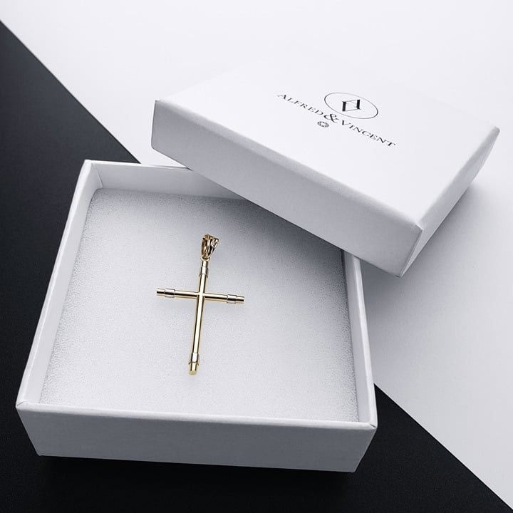 Other Latin Crucifix Cross 2tone 14k Yellow & White Gold Pendant Size ONE SIZE - 1 Thumbnail