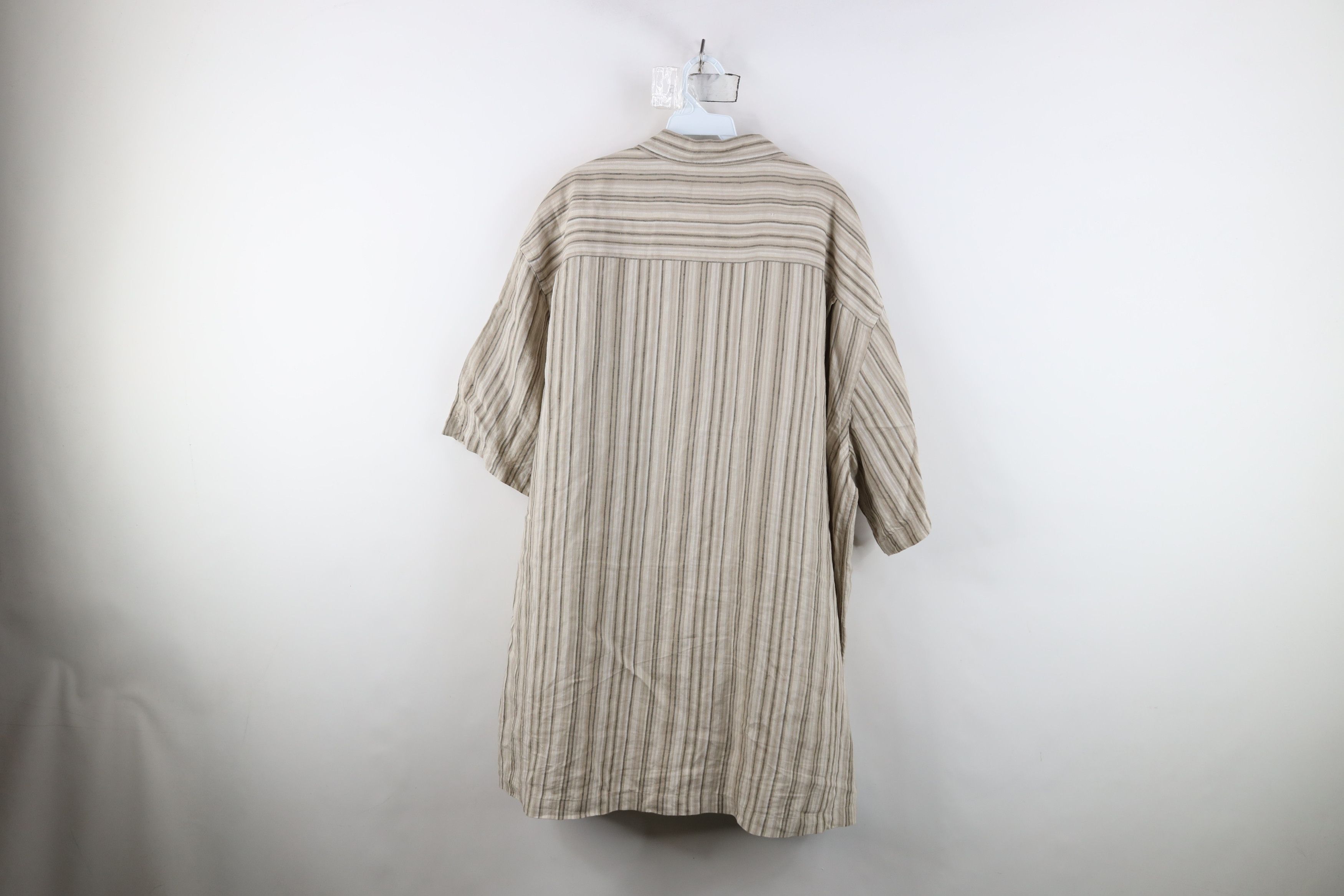 Vintage Vintage 90s Y2K Streetwear Linen Short Sleeve Button Shirt Size US XXL / EU 58 / 5 - 10 Thumbnail