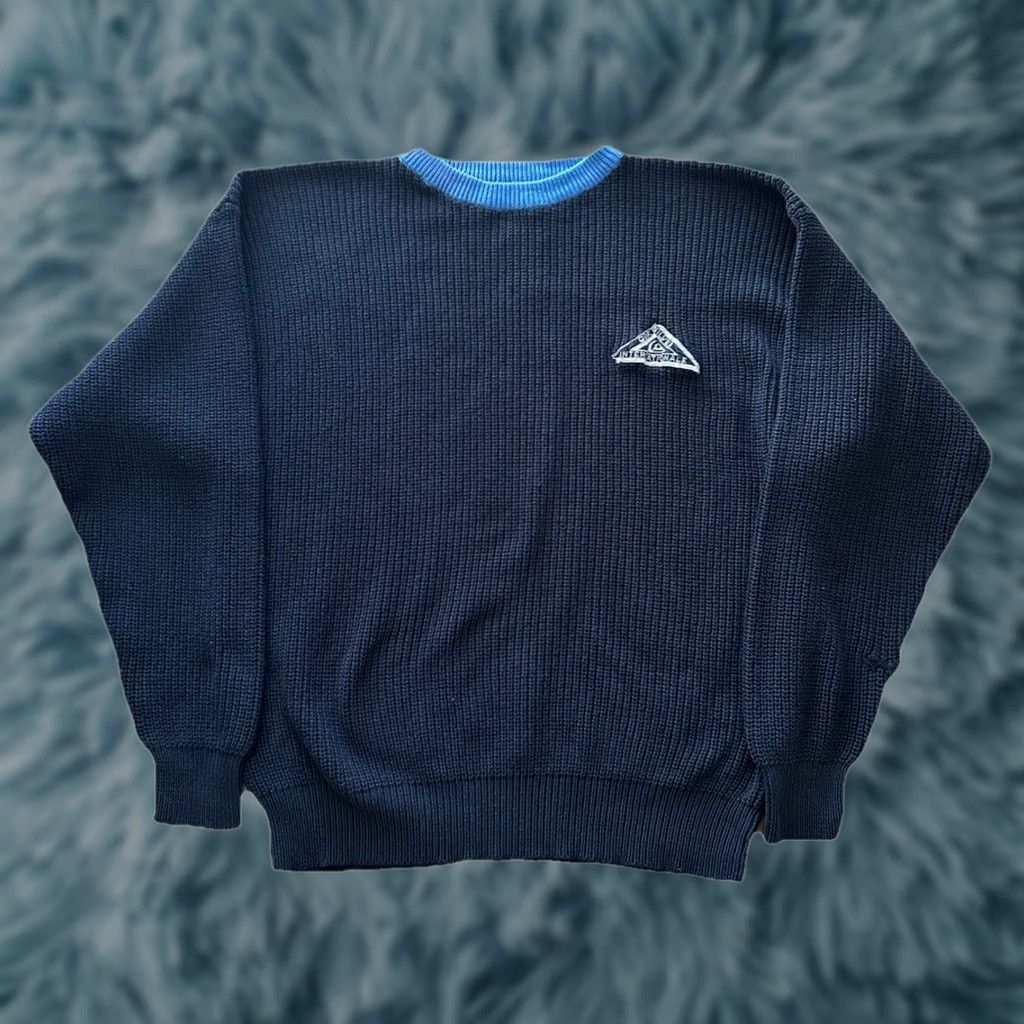 Quiksilver VINTAGE Quiksilver Sweater Knit Crew Neck Long Sleeve Blue 90s Pullover Men L Wool Acrylic Nylon Logo Size US L / EU 52-54 / 3 - 1 Thumbnail