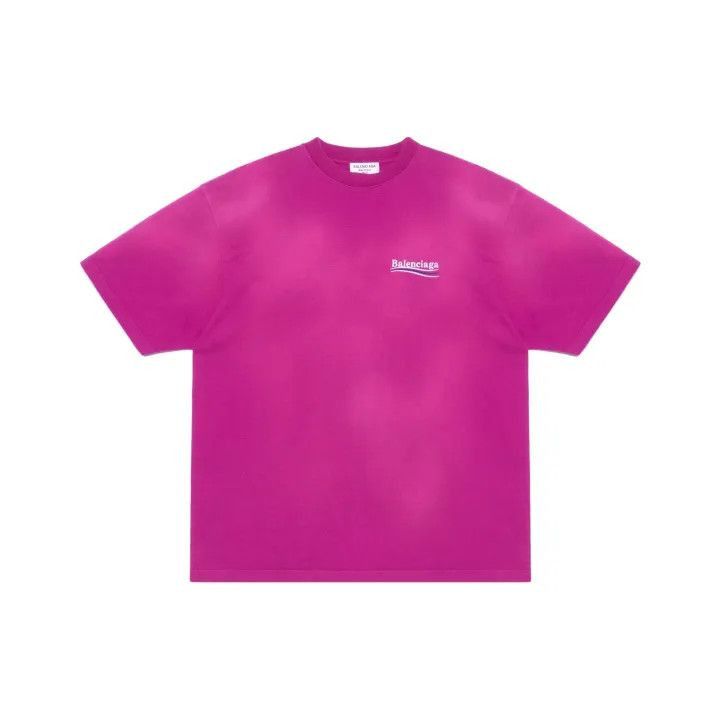 Balenciaga Balenciaga Pink Logo Print Short Sleeve T-Shirt 0079-2507 Size S / US 4 / IT 40 - 1 Thumbnail