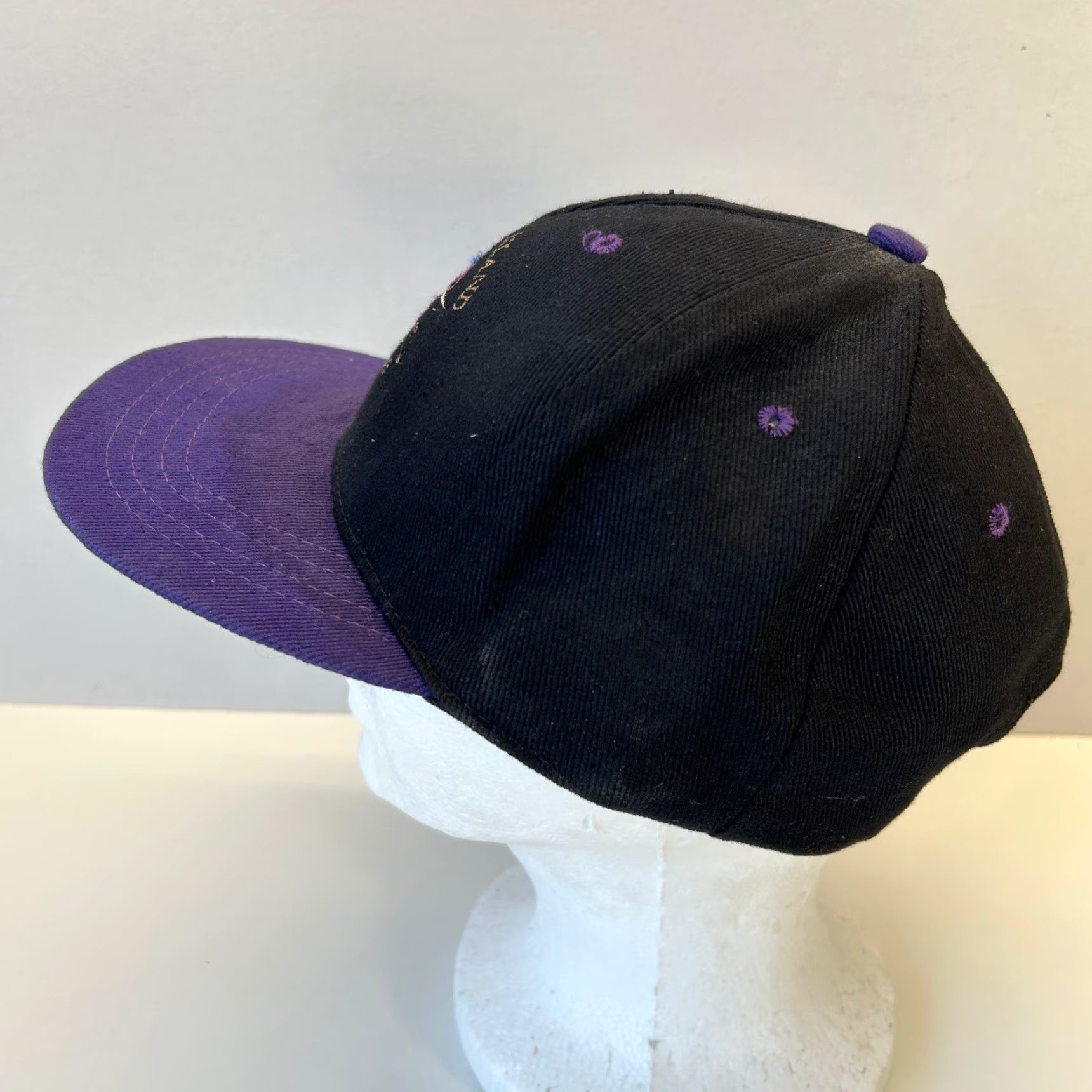Vintage VINTAGE Mirage USA Snapback Hat Unisex Adults One Size Black Purple Cotton Adjustable 90s City Classic USA Hat Size ONE SIZE - 3 Thumbnail