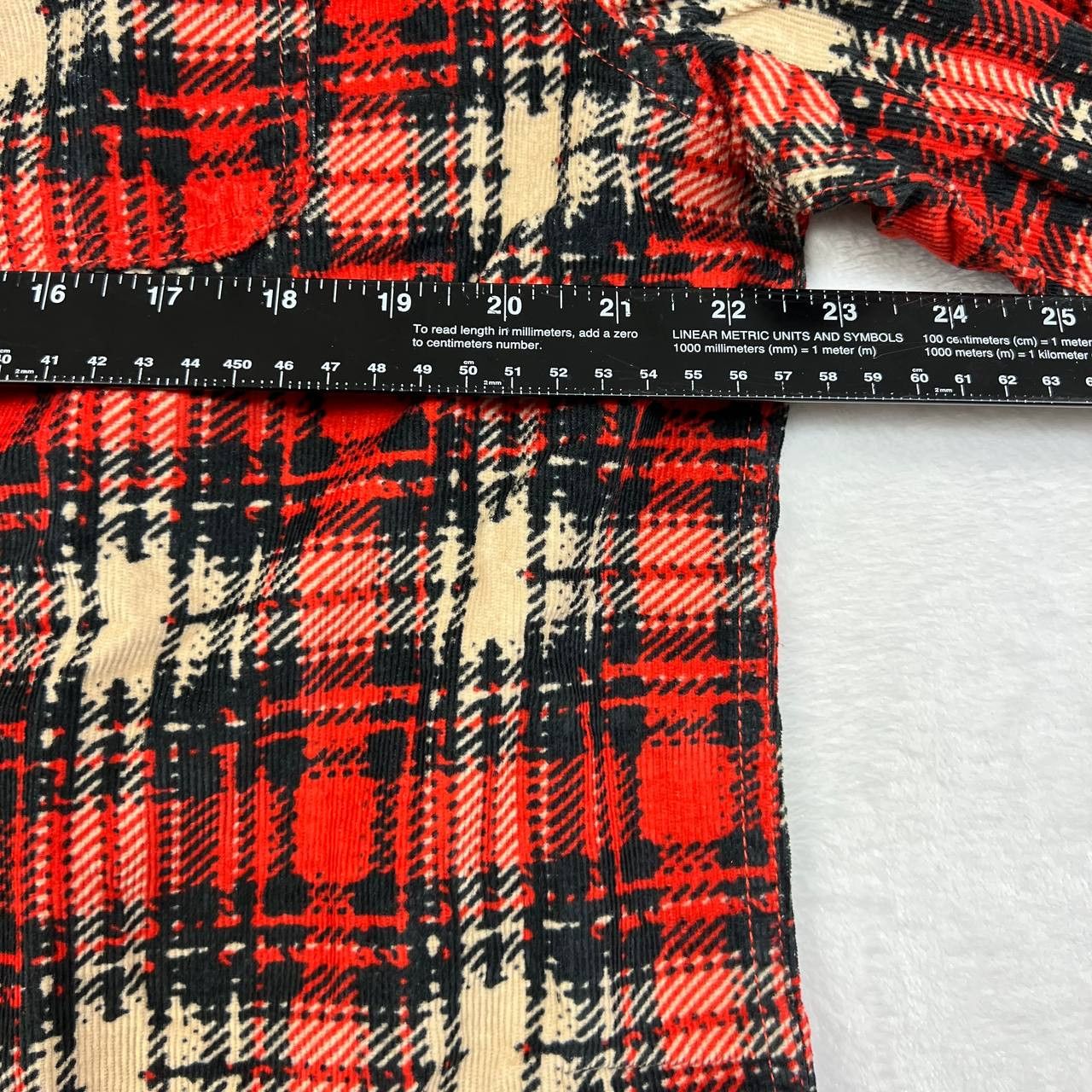 Bdg BDG Shirt Mens Red Large Plaid Corduroy Button Down Size US L / EU 52-54 / 3 - 3 Thumbnail
