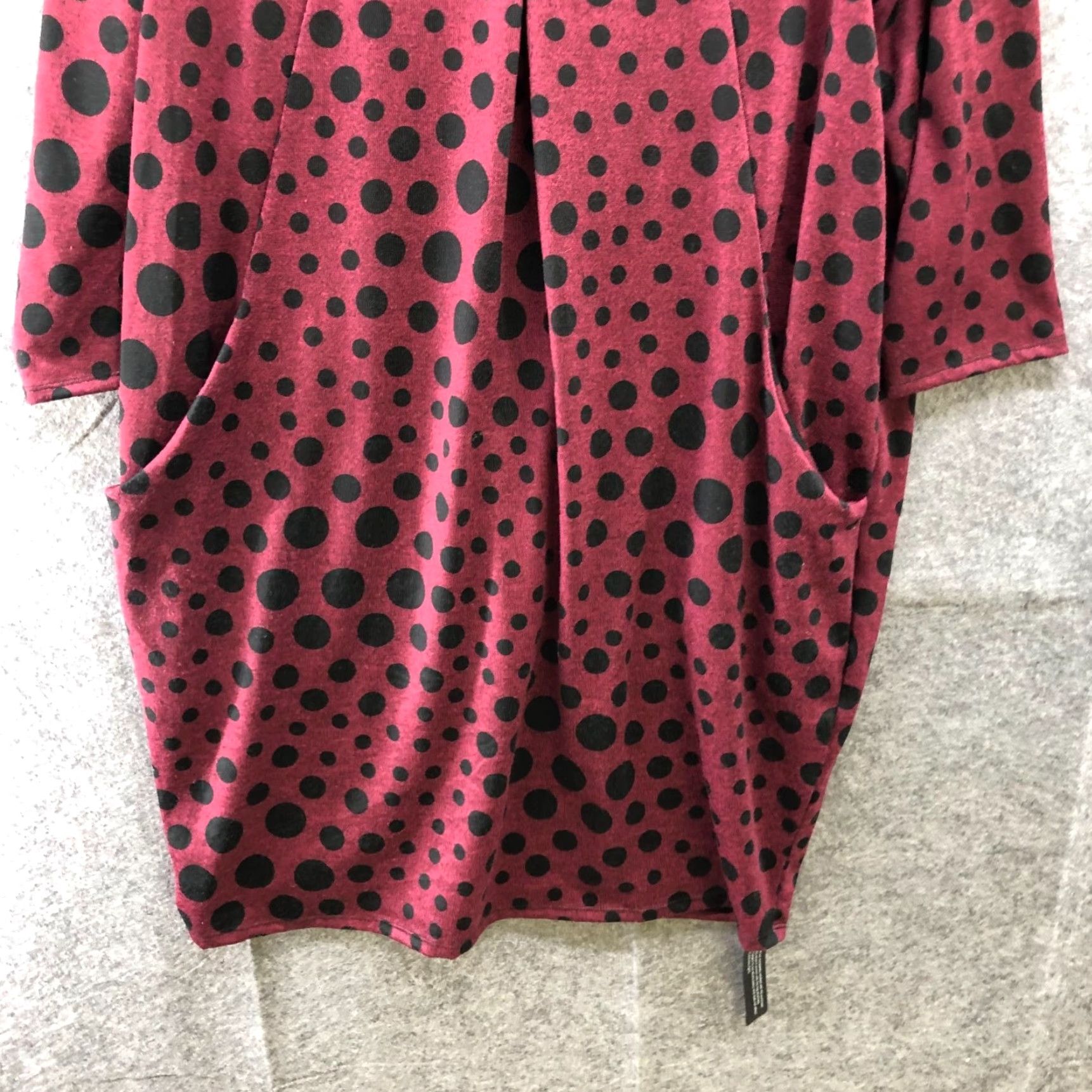 Vintage Roman Dress NWT Women 16 Burgundy Red Polka Dot V Neck Knit Long Sleeve Shift Size XXL / US 16-18 / IT 52-54 - 4 Thumbnail