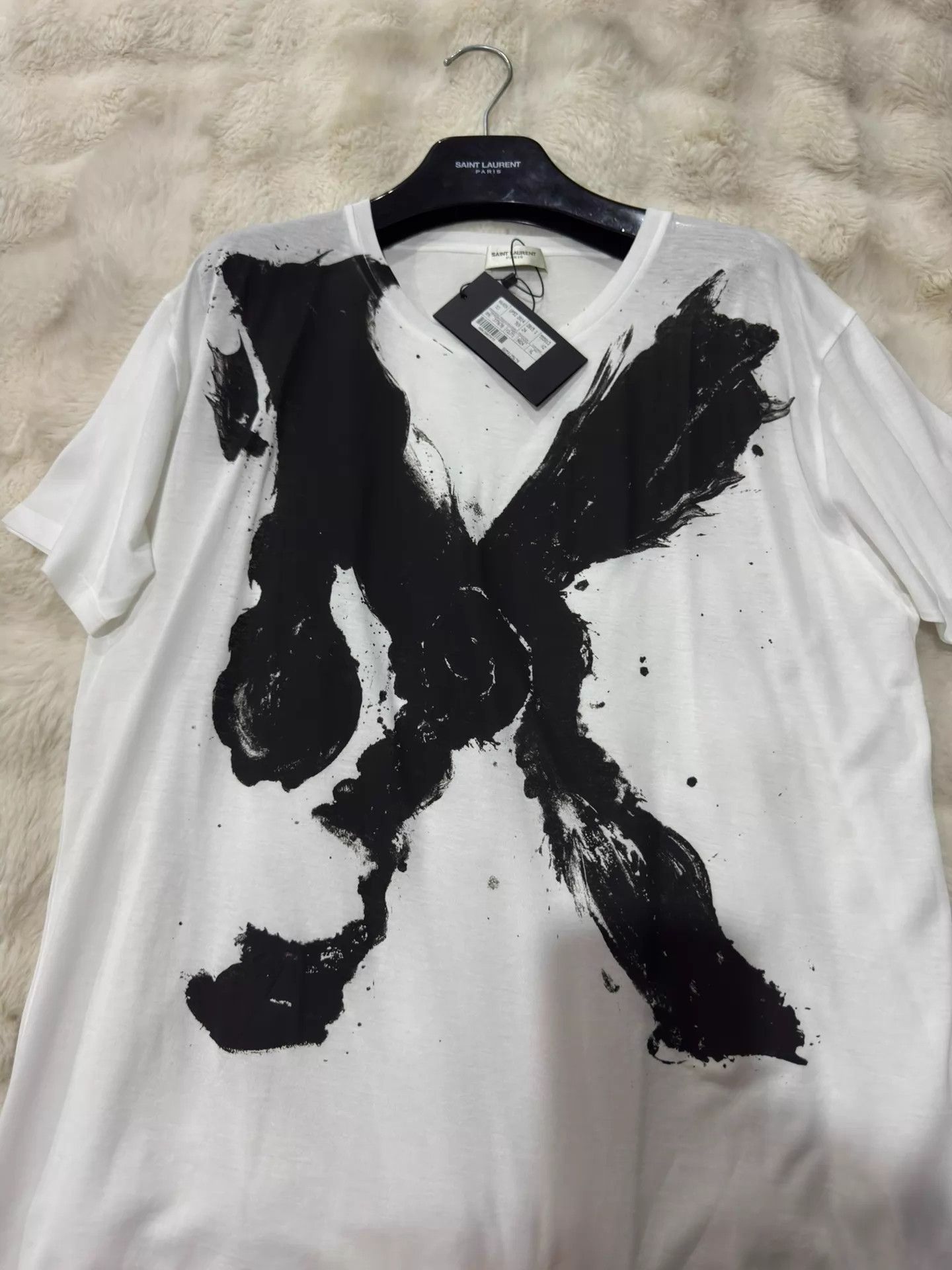 Saint Laurent Paris SLP Oversized White Short Sleeve T-Shirt Men's XL Size US XL / EU 56 / 4 - 2 Thumbnail