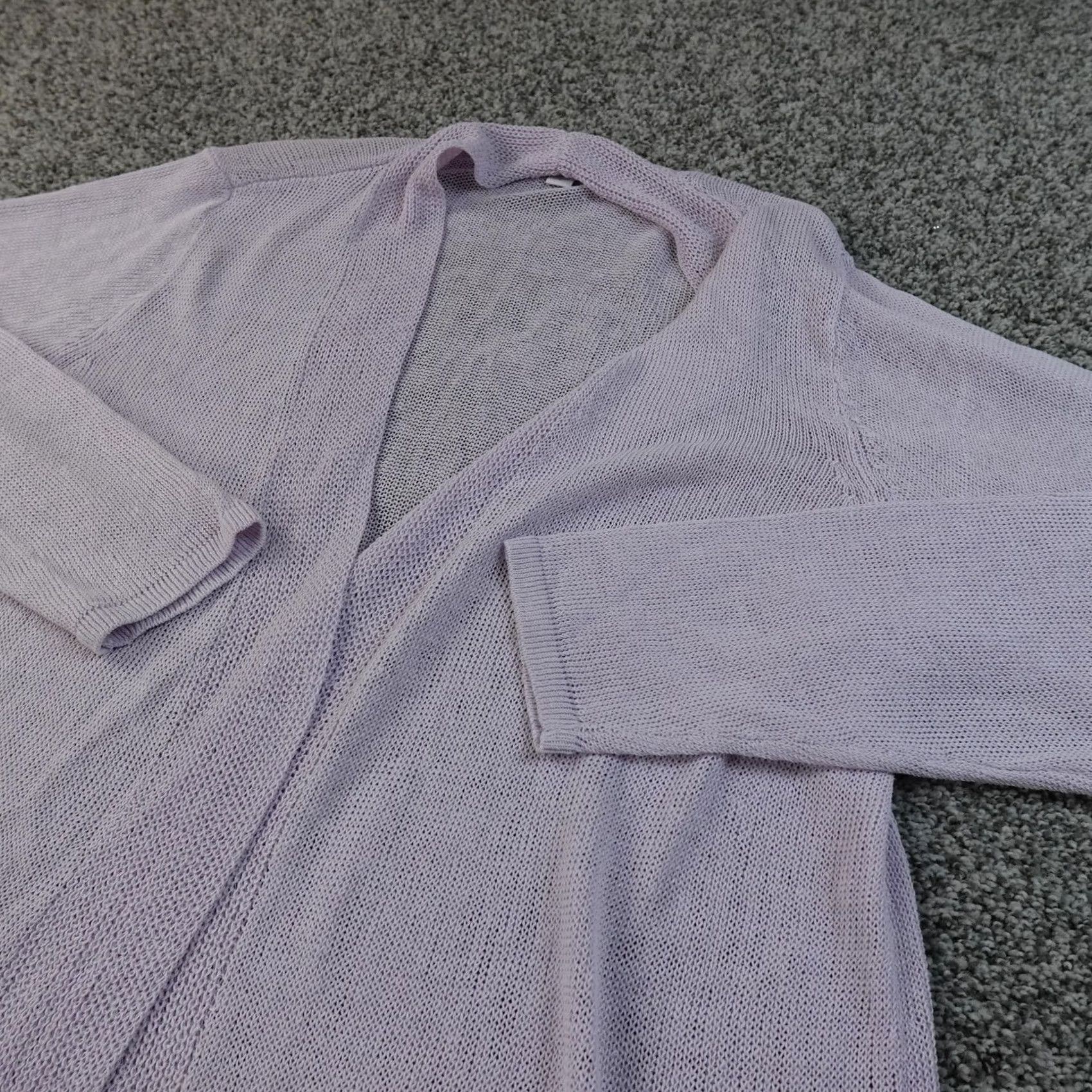 J. Jill VINTAGE J Jill Cardigan Womens L Purple Linen Open Front Tunic Duster Knit Layering Top Size L / US 10 / IT 46 - 2 Thumbnail