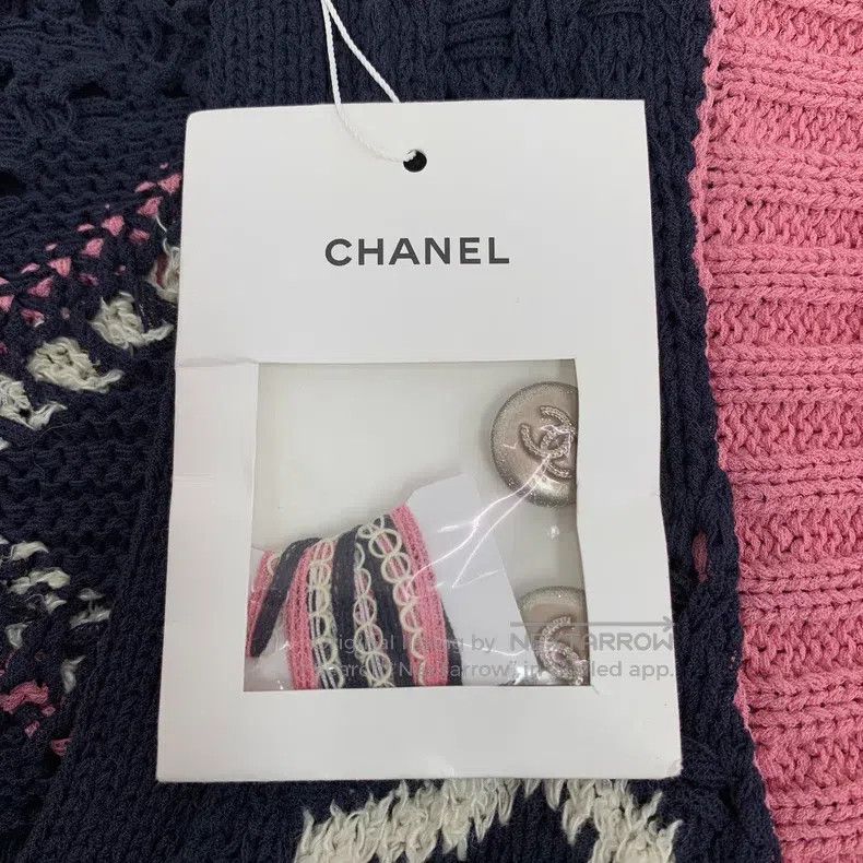 Chanel Chanel Dark blue diamond check cotton V-neck single-breast Size XXS / US 00 / IT 34 - 7 Thumbnail