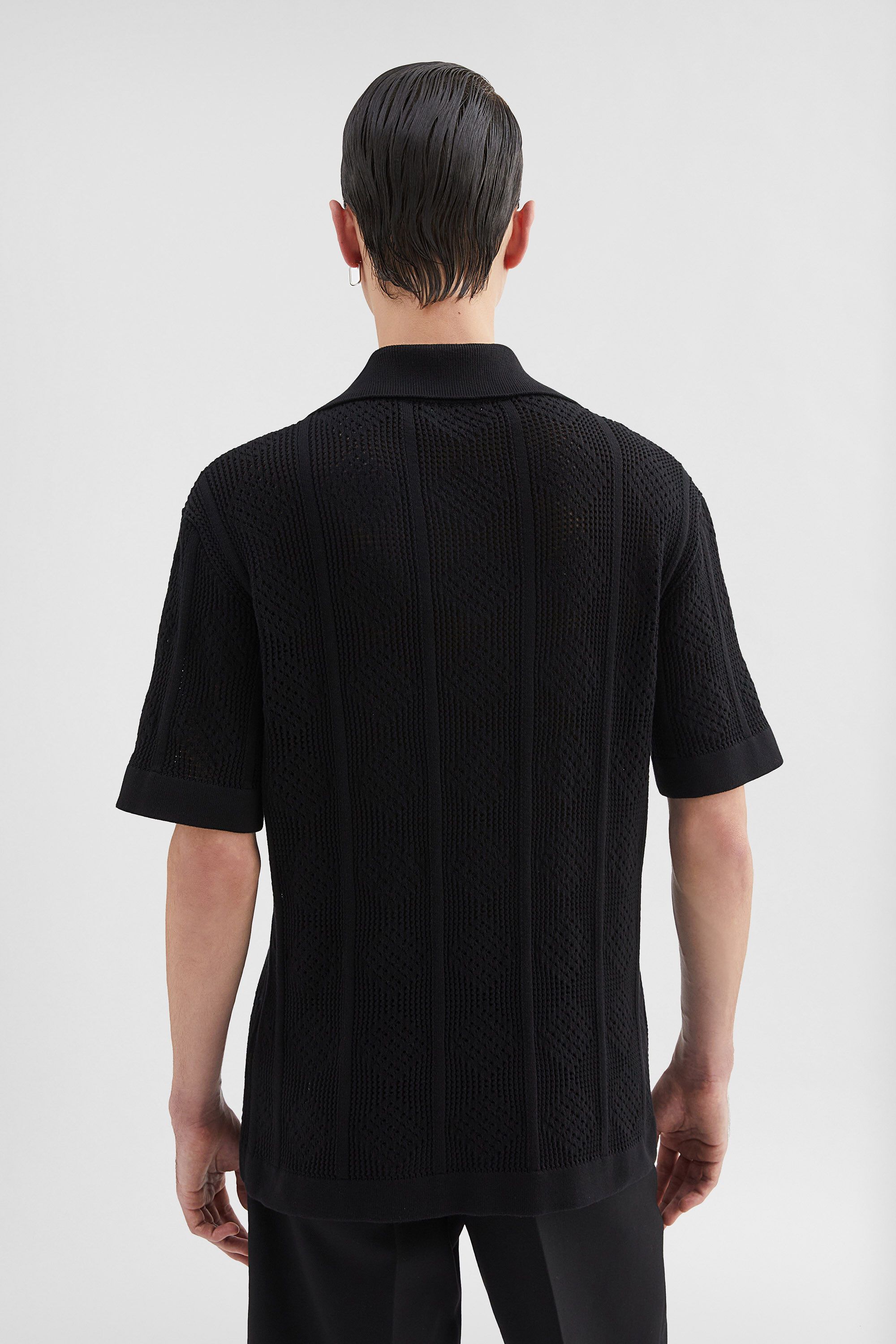 Jil Sander o1loc1c0426 Knit Polo T-Shirt in Black Size US M / EU 48-50 / 2 - 4 Thumbnail