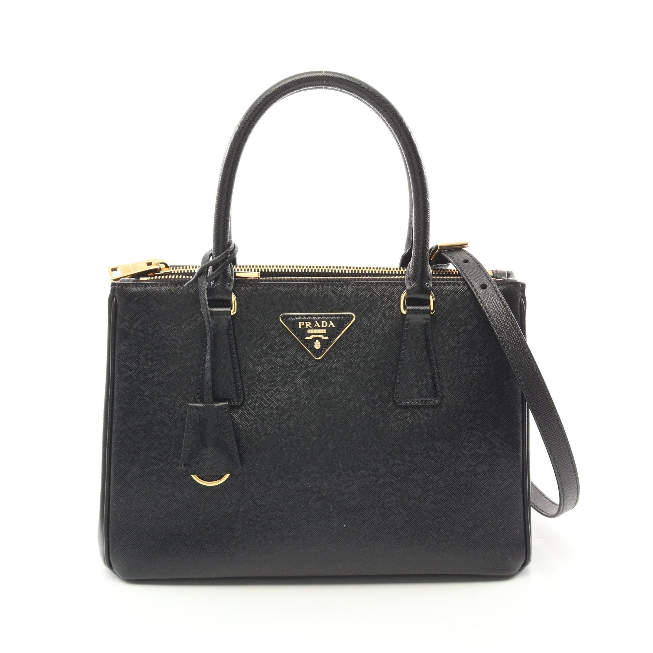 Prada Prada Saffiano Lux Galleria Handbag Leather Black Size ONE SIZE - 1 Thumbnail