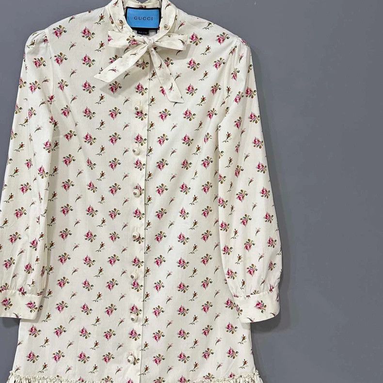 Gucci Gucci Cherry full-print bow dress Size XS / US 0-2 / IT 36-38 - 1 Thumbnail