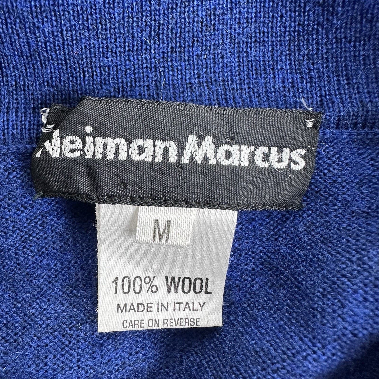 Neiman Marcus Neiman Marcus Wool Polo Sweater Blue Long Sleeve Italy M Size US M / EU 48-50 / 2 - 5 Thumbnail