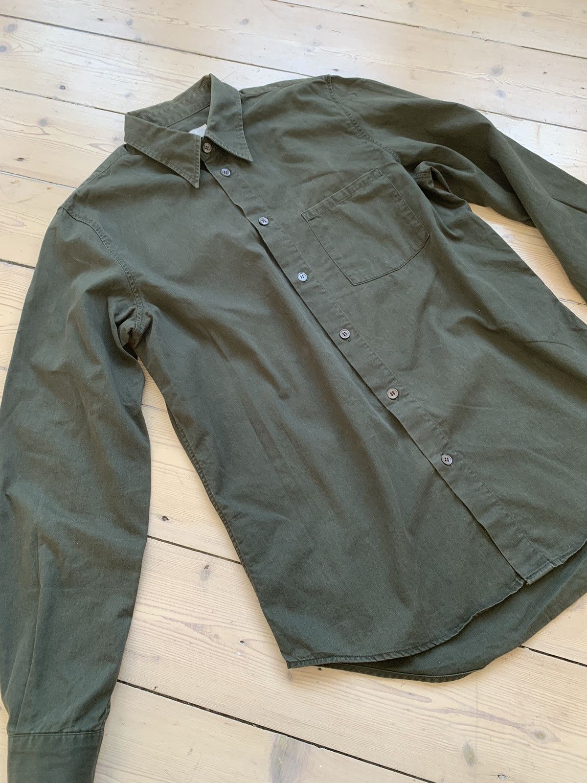 Helmut Lang Helmut Lang 90s button-up shirt deep green archive Size US M / EU 48-50 / 2 - 5 Thumbnail
