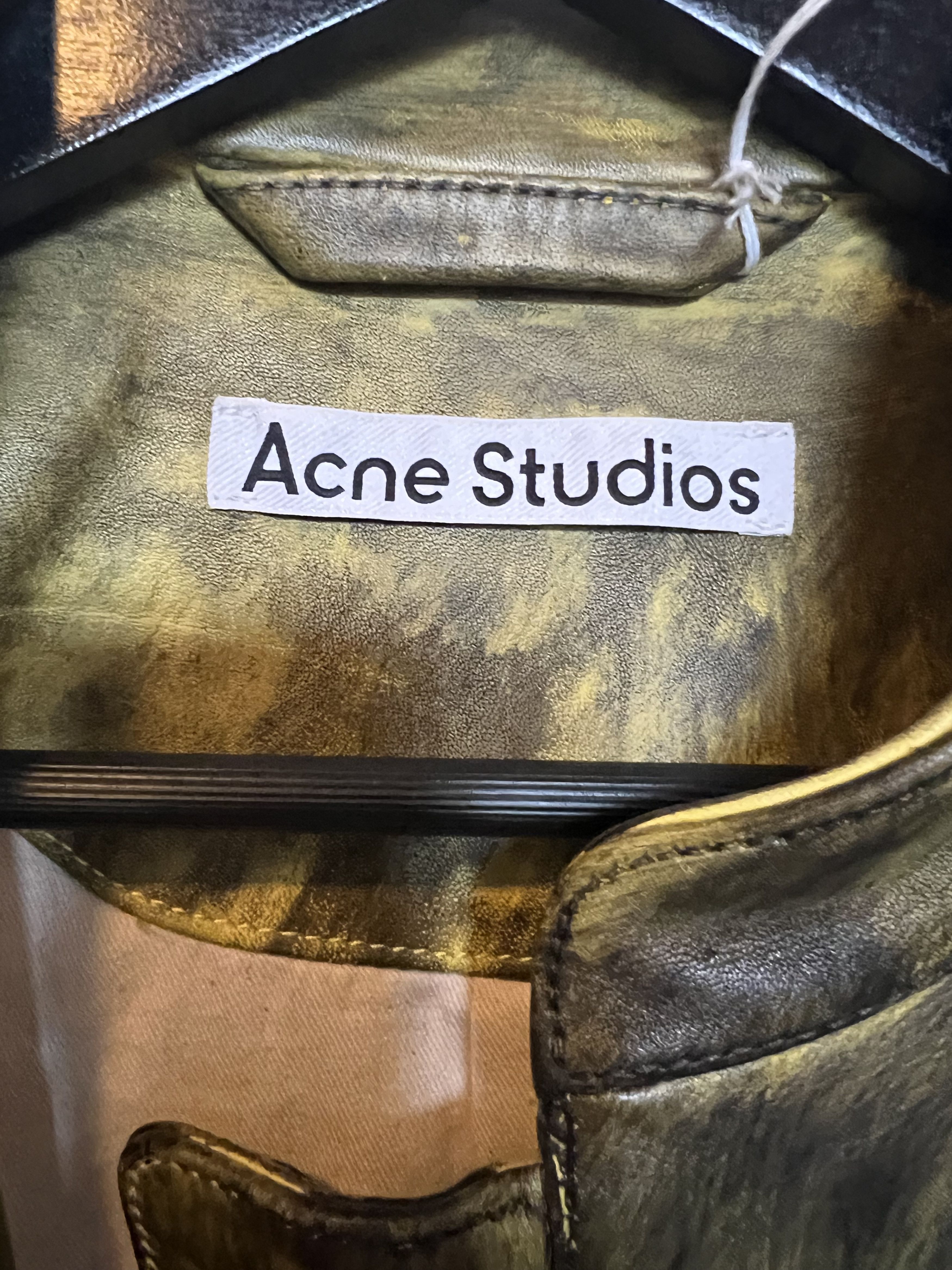 Acne Studios Acne Studios FW22 Hand Painted Yellow Leather Jacket sz 48 Size US M / EU 48-50 / 2 - 6 Thumbnail