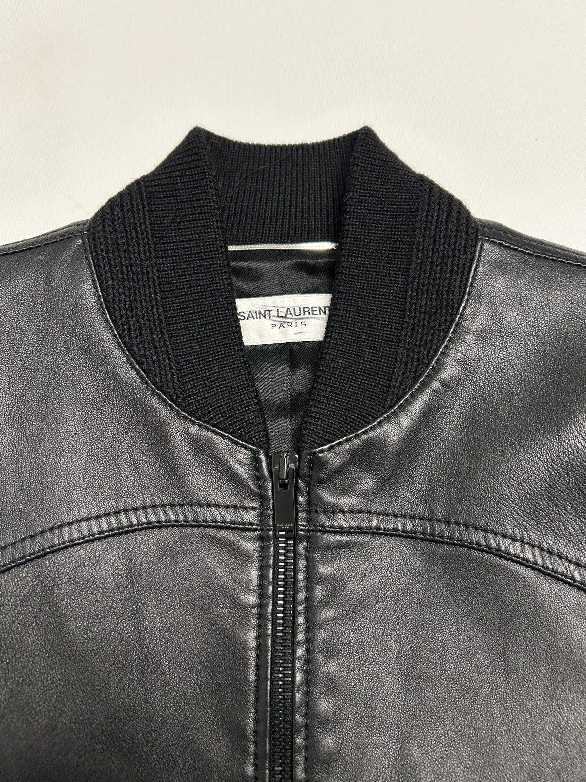 Saint Laurent Paris SS2021 Sample Leather Bomber Jacket Size US M / EU 48-50 / 2 - 5 Thumbnail