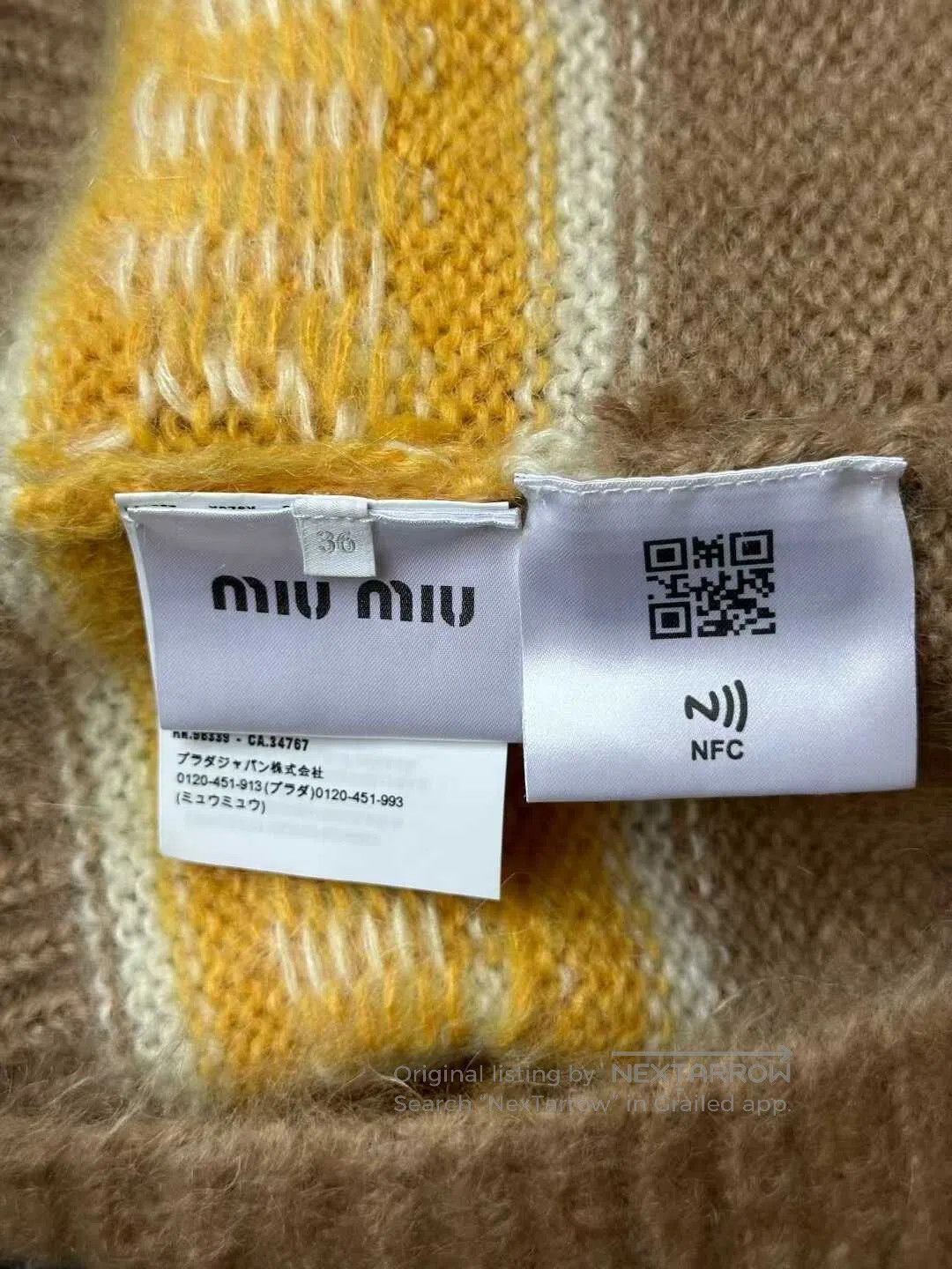Miu Miu Miu Miu Yellow Mohair Cardigan| Size XS / US 0-2 / IT 36-38 - 4 Thumbnail
