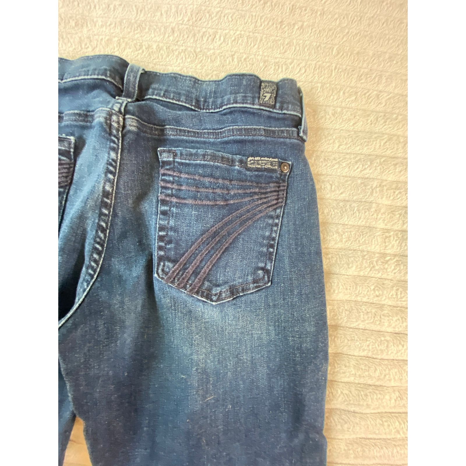 7 For All Mankind 7 For All Mankind DOJO Flare Dark Denim Jeans, 29x34" Inseam Size 29" - 5 Thumbnail
