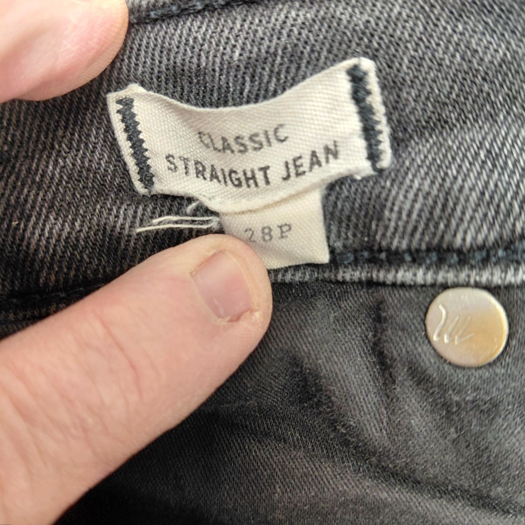 Madewell Madewell Jeans Women’s 28P Black Denim Classic Straight 5 Pocket Stretch Slim Fit Pocket Zipper Button Casual Workwear City 90s Mens Womens Girls? Size 28" / US 6 / IT 42 - 6 Thumbnail