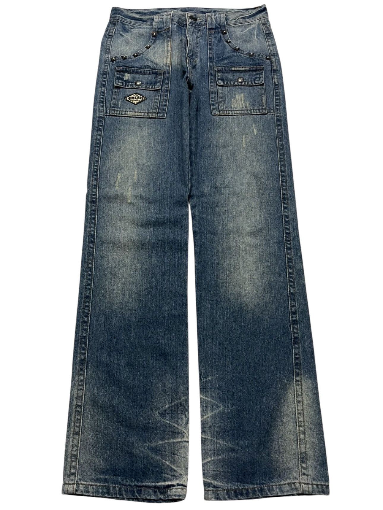 Japanese Brand 💥Rare💥Rusk-K Bushpants Punk Jeans Studded Whisker Insane Size US 30 / EU 46 - 1 Thumbnail
