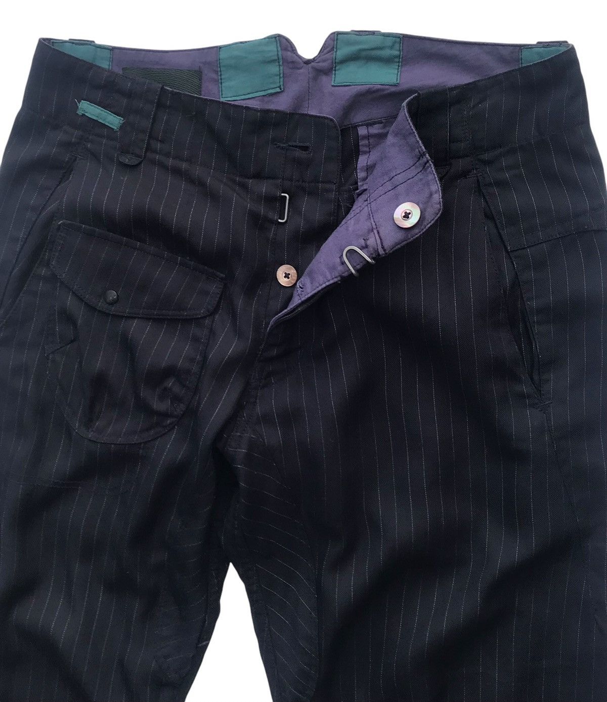 Japanese Brand Maktig Pinstripe Streetwear Fashion Light Pants Size US 31 - 3 Thumbnail