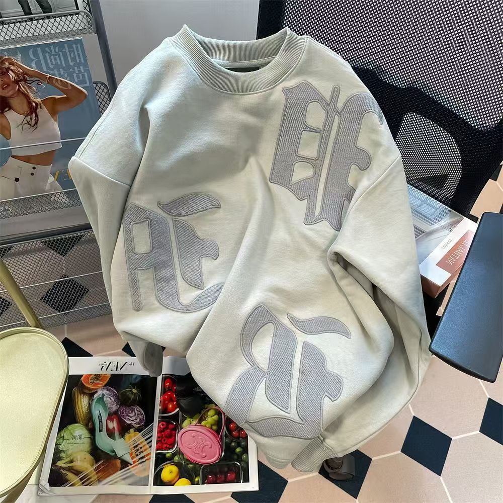 Vintage Light Grey Gothic Patch Sweatshirt Size US M / EU 48-50 / 2 - 2 Thumbnail