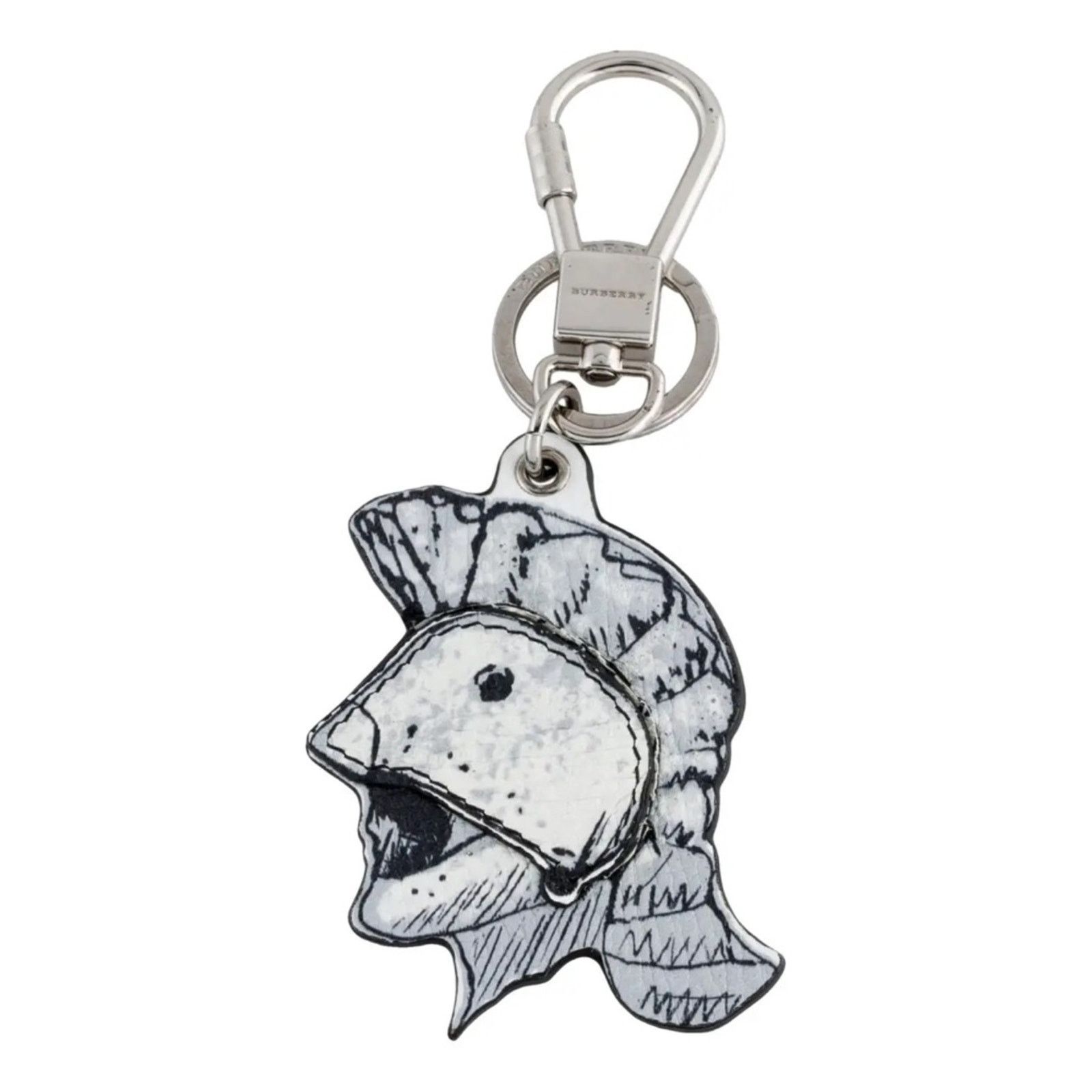 Burberry NWT Burberry Helmet Charm Black and White Keychain Silver Size ONE SIZE - 8 Thumbnail