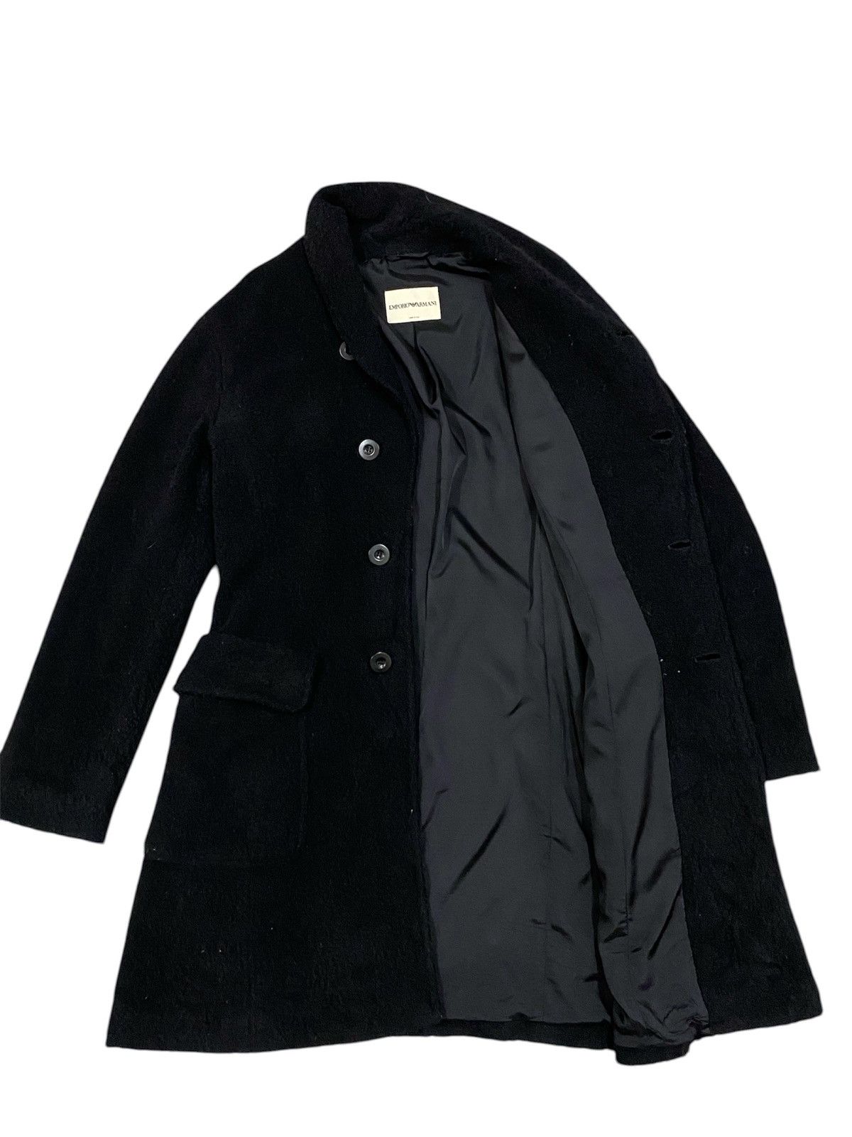 Emporio Armani EMPORIO ARMANI MEN COAT WOOL JACKET BLACK Size US S / EU 44-46 / 1 - 2 Thumbnail