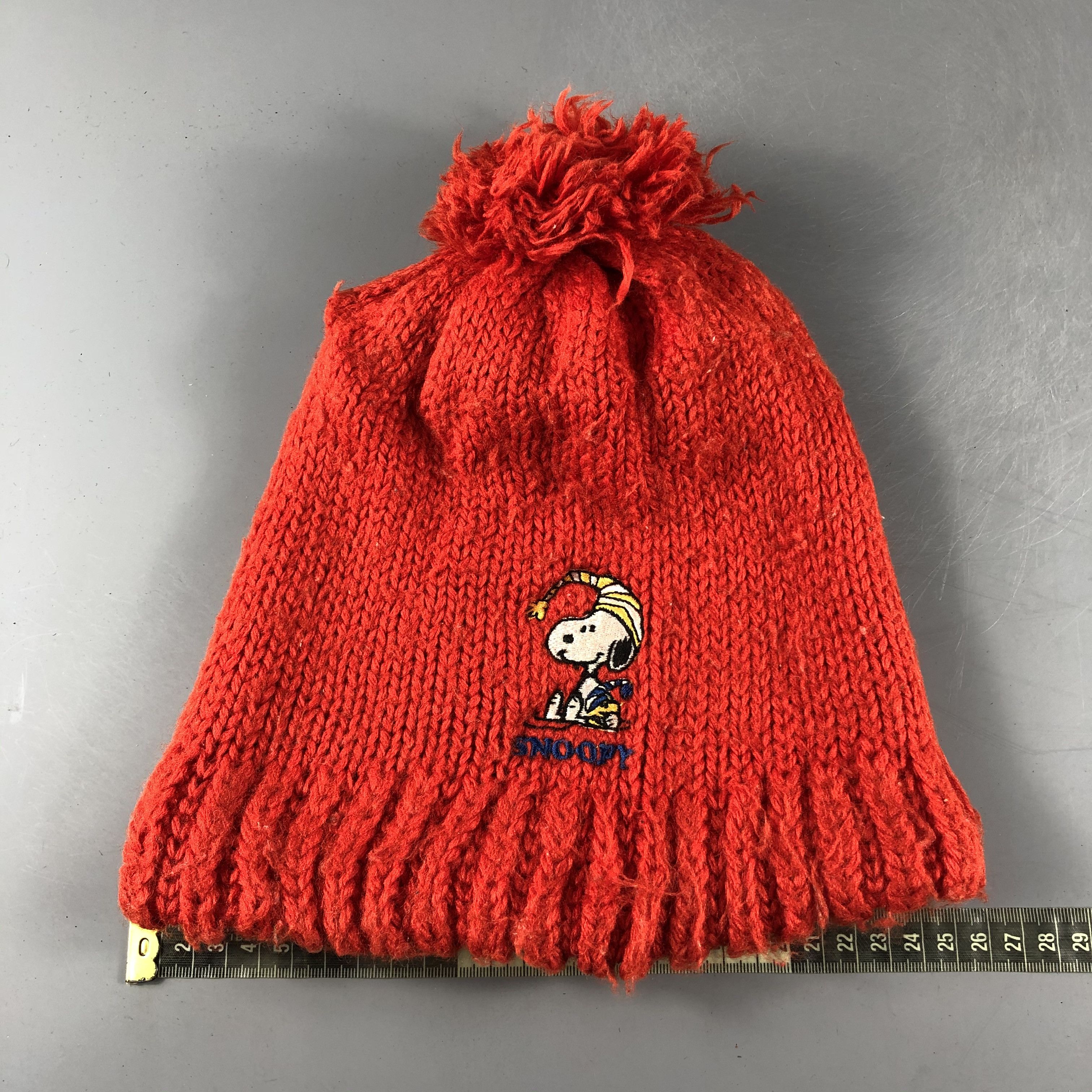Peanuts × Vintage Peanut Snoopy Slouchy Knit Beanie Snow Hat Snow Cap -D345 Size ONE SIZE - 4 Thumbnail