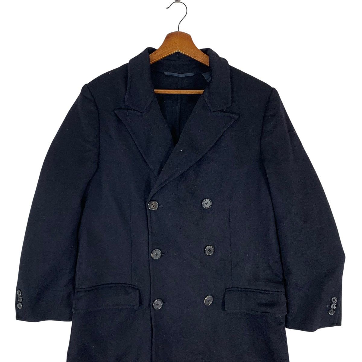 Alfred Dunhill × Vintage VINTAGE DUNHILL DOUBLE BREASTED OVERCOAT BLACK JACKET WOOL Size US M / EU 48-50 / 2 - 4 Thumbnail