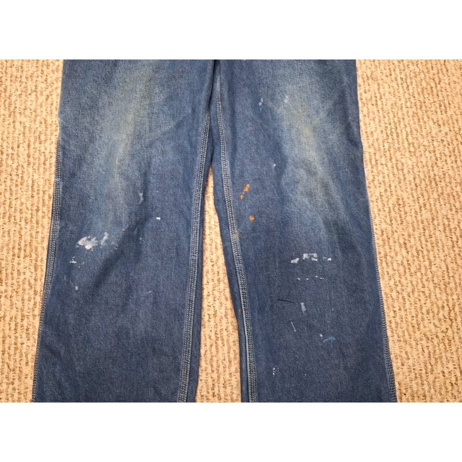 Denime Vintage Roebuck & Co. Denim Carpenter Jeans Overalls 90s Distressed Dark Blue 40 Mens Regular 40s Paint Size US 40 / EU 56 - 2 Thumbnail