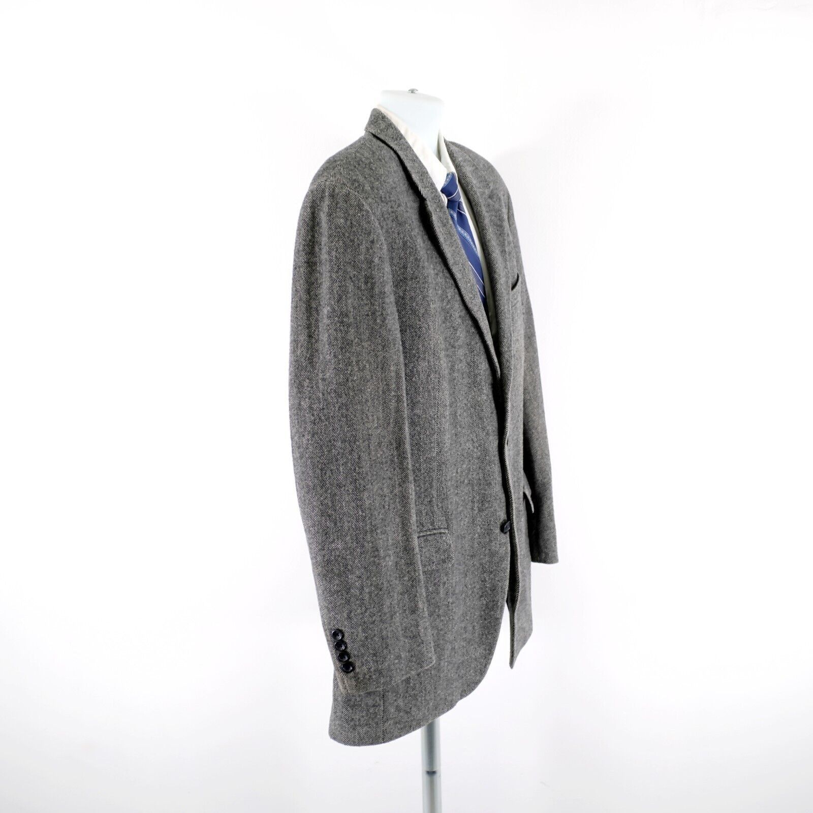 Designer Cricketeer Tweed Wool Camel Hair Nylon Gray Herringbone 2 Bu Size 42L - 8 Thumbnail