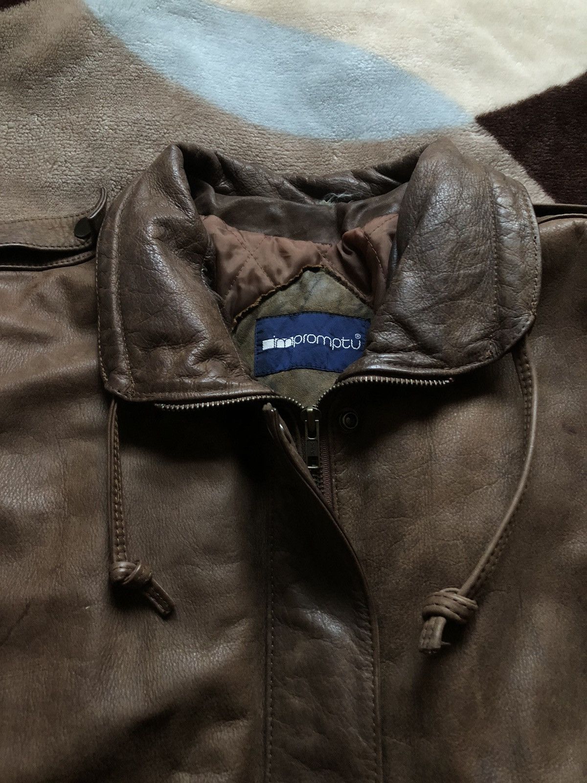 Genuine Leather × Vintage 80s Vintage Impromptu Brown Leather Biker Jacket Faded Size US L / EU 52-54 / 3 - 3 Thumbnail