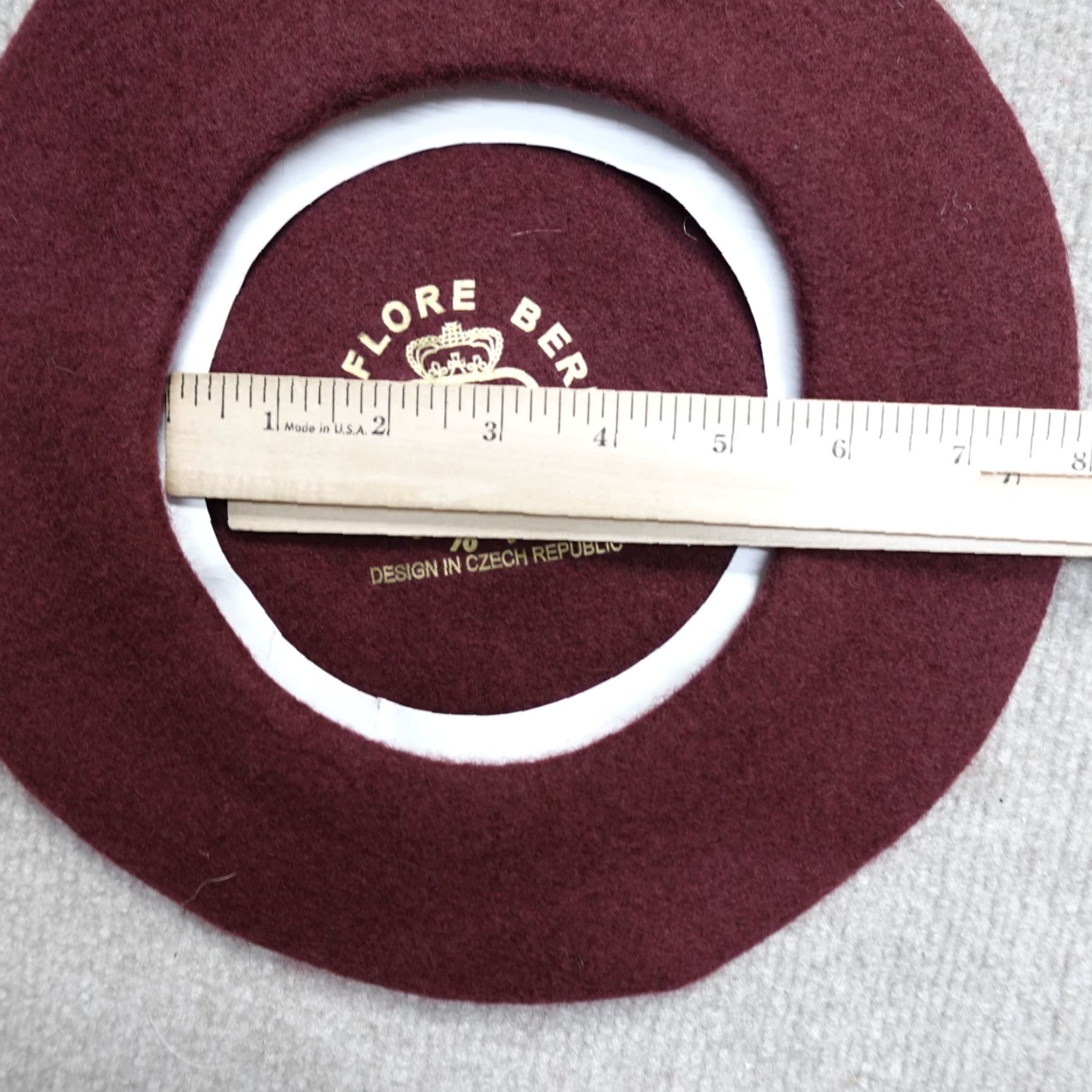Vintage The Flore Beret Womens Hat Red Burgundy Wool Solid NEW Size ONE SIZE - 3 Thumbnail