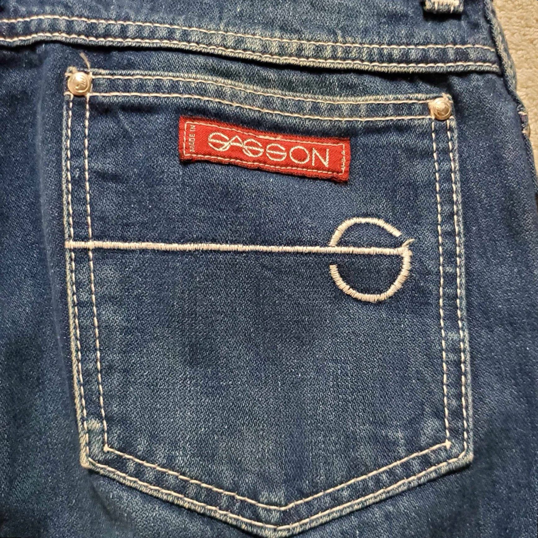 Vintage Sasson Jeans 32 x 29 VTG 90s Streetwear Hip Hop Mens Jeans Blue Cotton Relaxed Tapered Regular Inseam 29 Pockets Grunge Retro Size US 32 / EU 48 - 2 Thumbnail