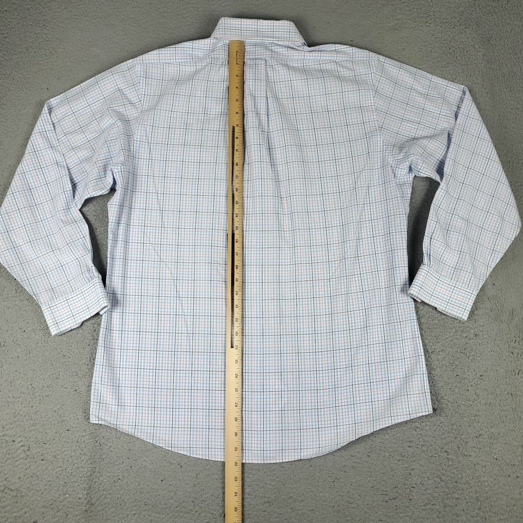 Brooks Brothers Brooks Brothers Shirt Mens 17 Blue White Check Dress Button Up Long Sleeve Size 46R - 3 Thumbnail