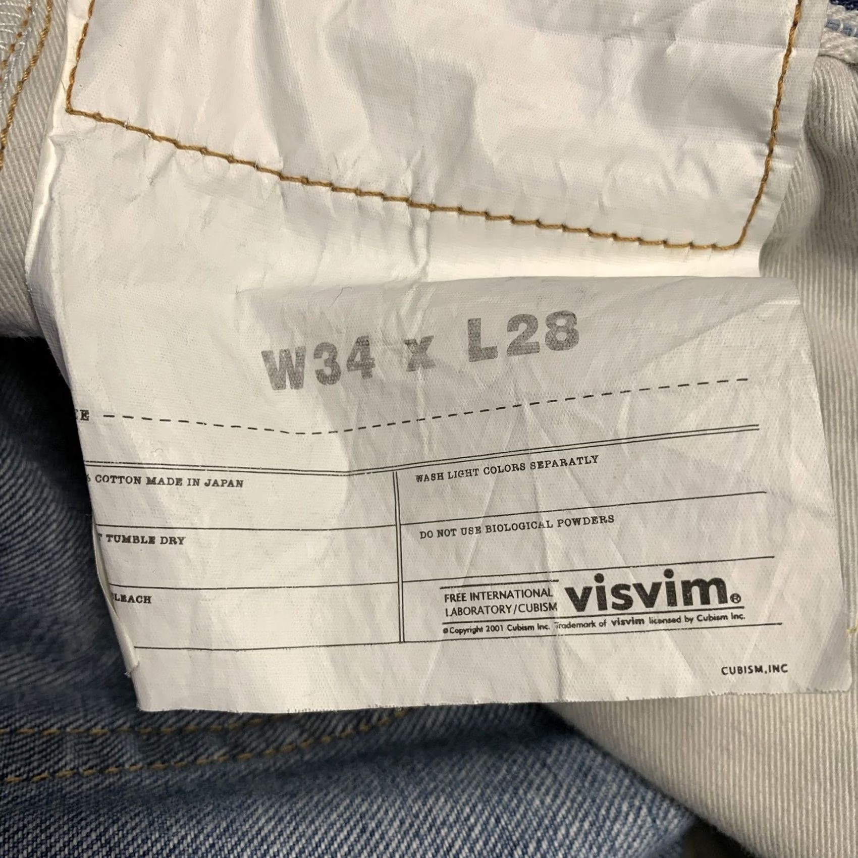 Visvim VISVIM Jeans 34 Blue Distressed Selvedge Button Fly Adult Mens Regular Inseam 29 Japan Size US 34 / EU 50 - 6 Thumbnail