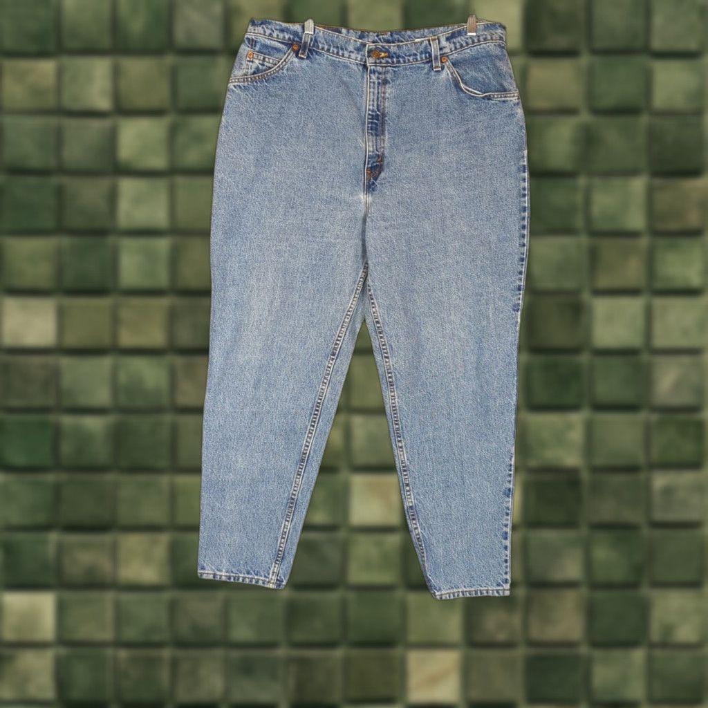 Levi's VINTAGE Levi's 950 Orange Tab Mom Jeans Womens 20 Short High Rise Relaxed Fit Tapered Jeans Blue 90s Womens Size 42" / US 20 - 1 Thumbnail